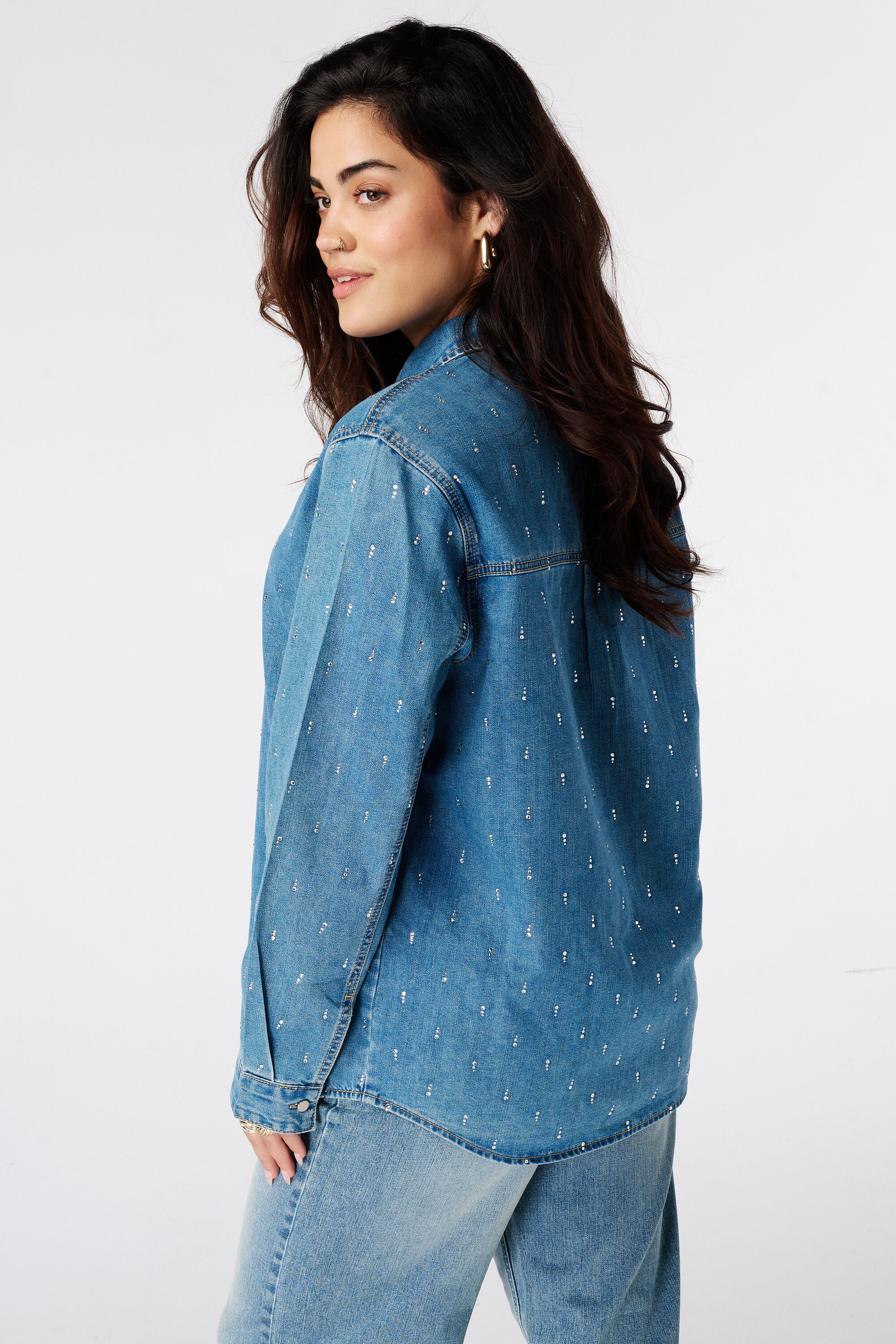 Denimbluse mit Strass image number 3