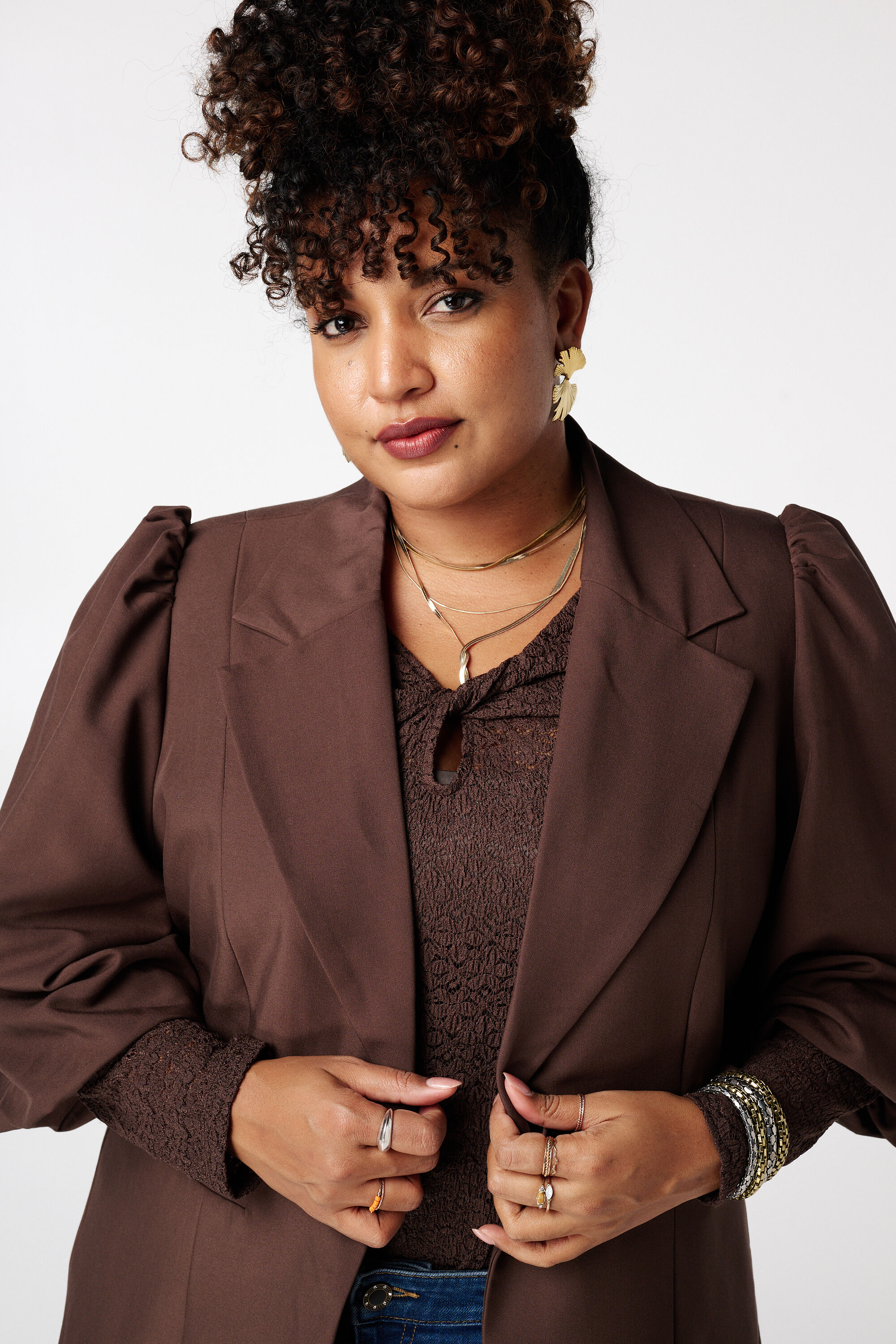 Blazer mit kurzen Puff&auml;rmeln image number 4