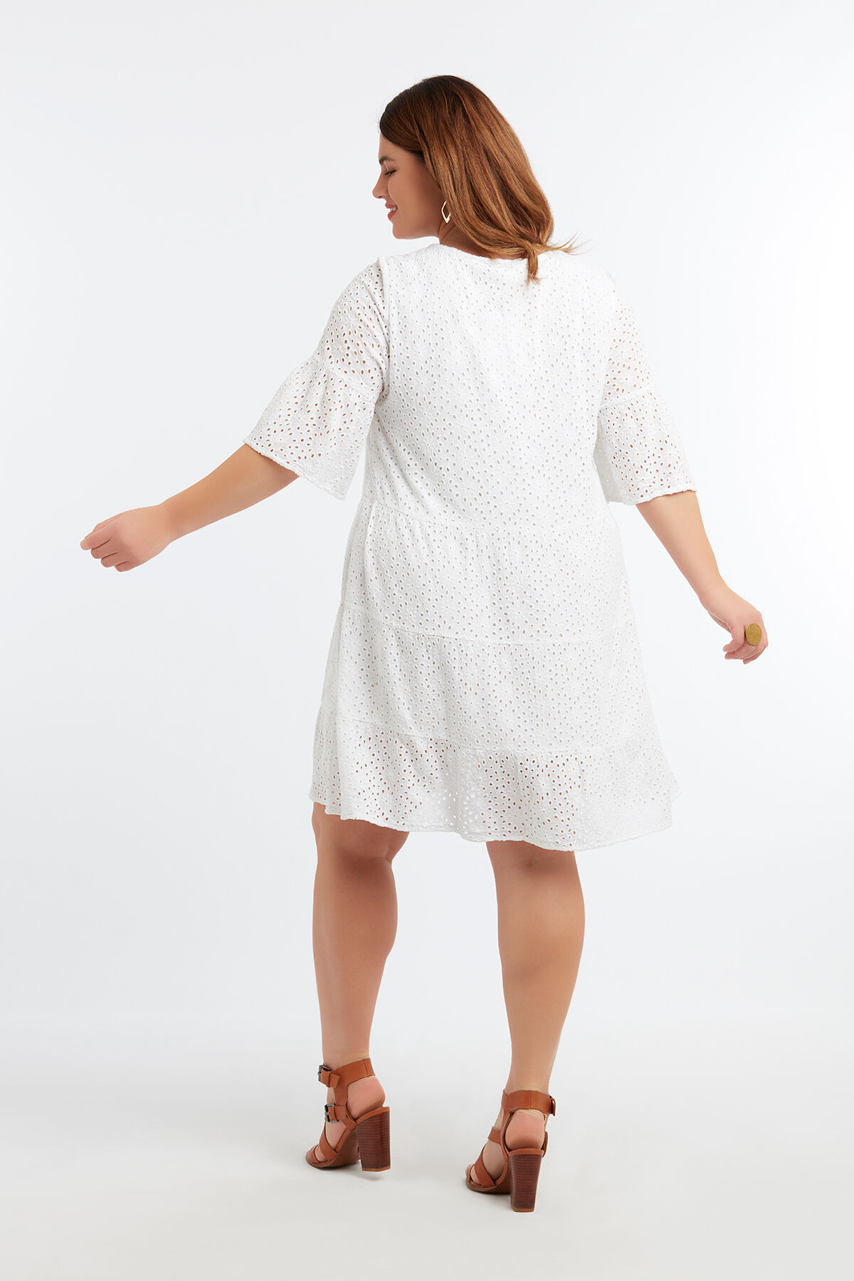 Tunika-Kleid mit Lochstickerei image number 4