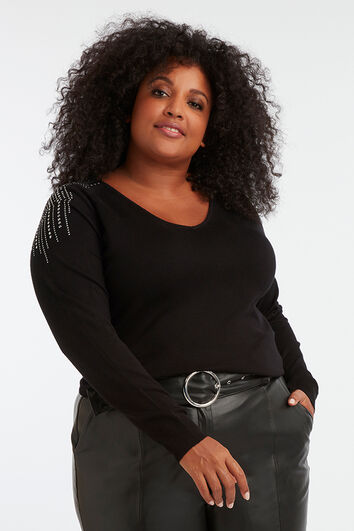 Sweatshirt mit Strass-Verzierung