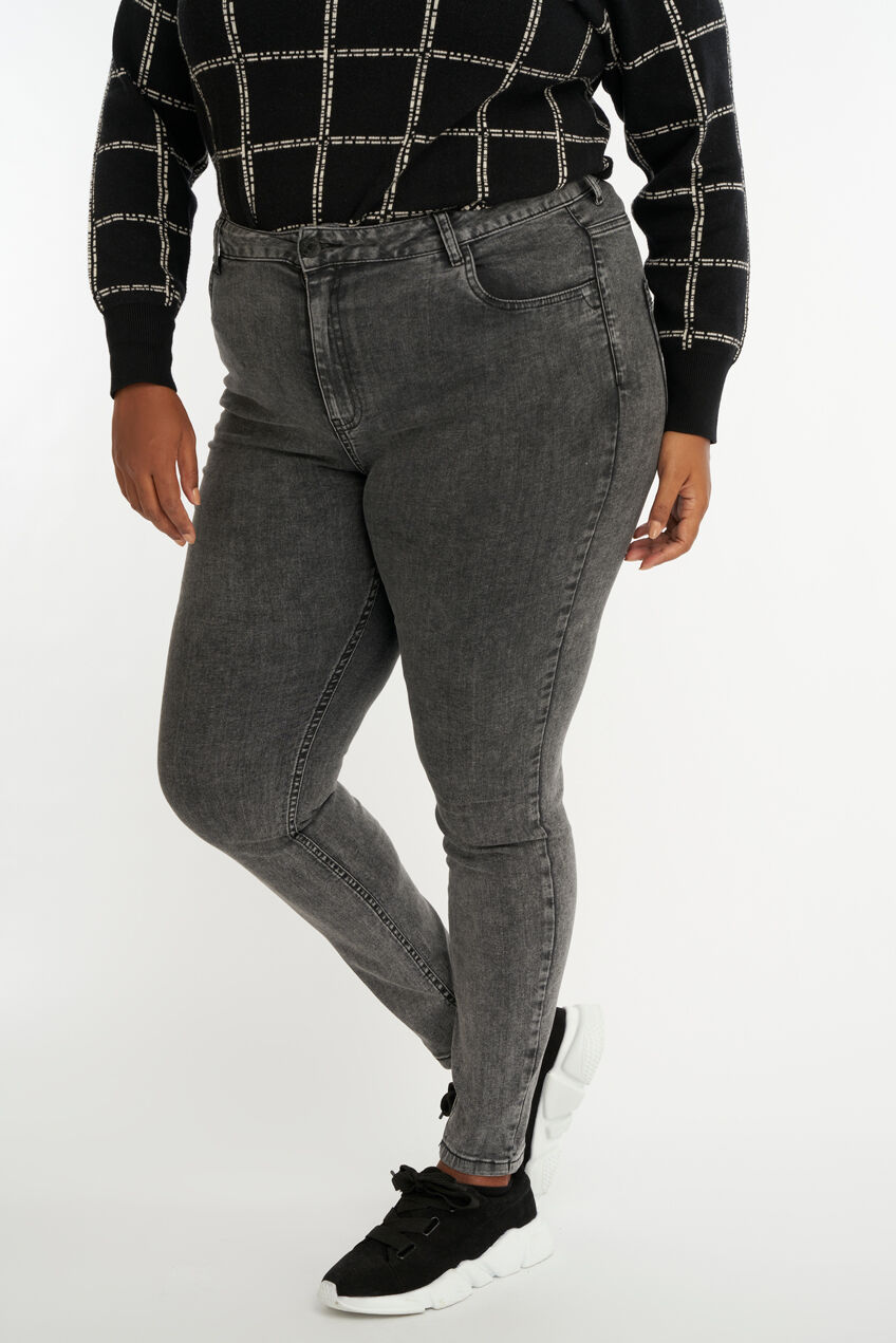 Skinny-Leg-Jeans CHERRY mit hohem Bund image number 4