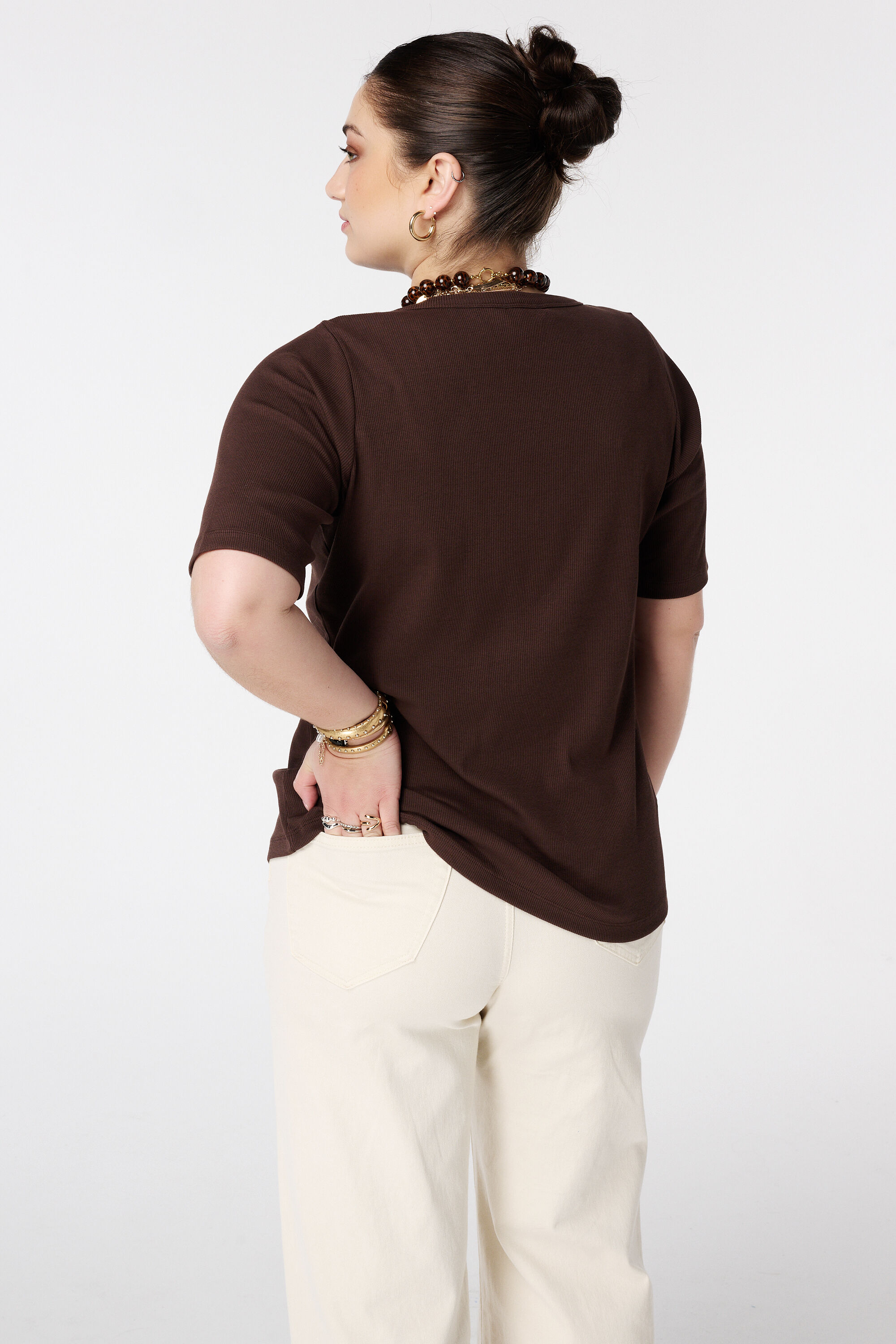 Ripp-Top mit V-Ausschnitt image number 3