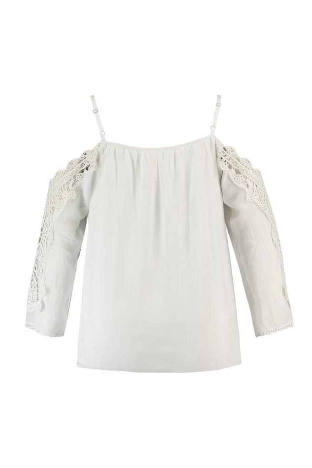Bluse mit offener Schulter image number 2