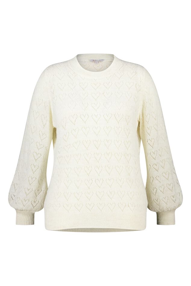 Ajour-Pullover mit Herzmuster image number 1
