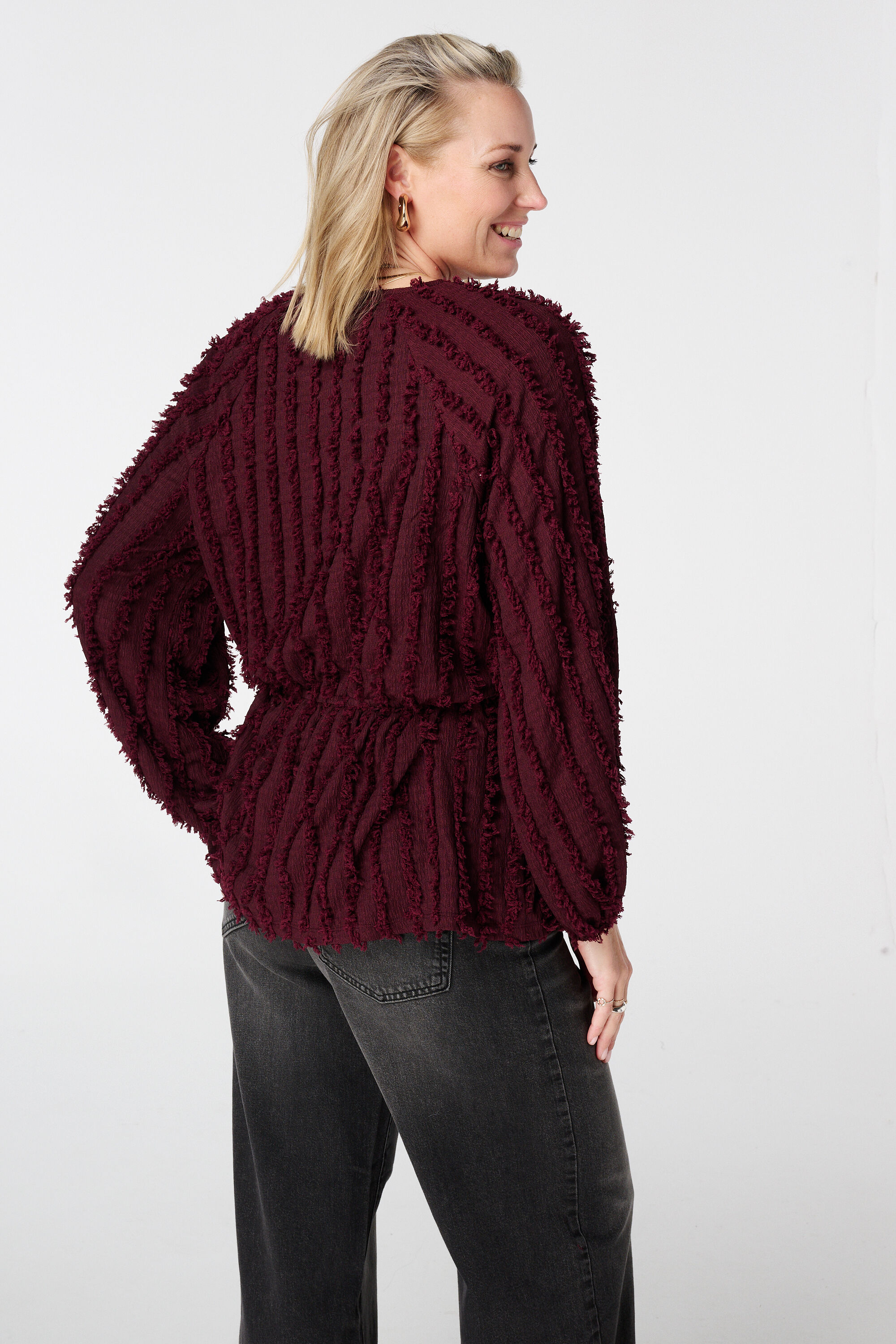 Flauschiges Jersey-Top mit Kordelzug image number 3