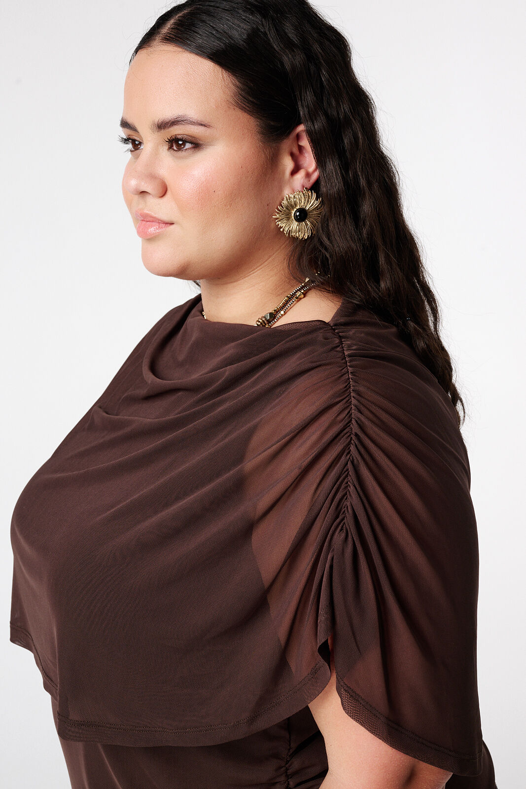 Mesh-Top mit drapierten &Auml;rmeln image number 4