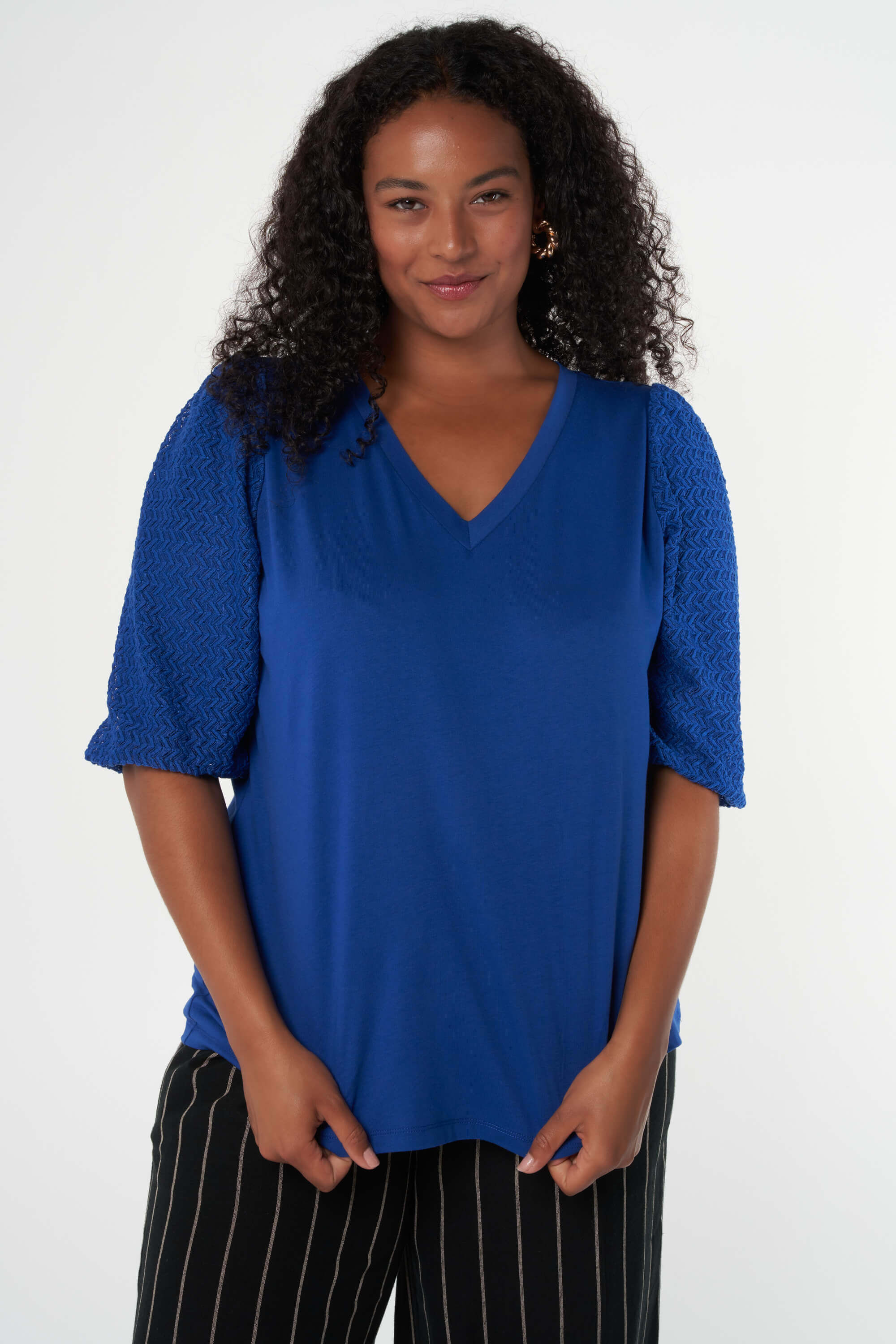 Top mit strukturierten &Auml;rmeln image number 0