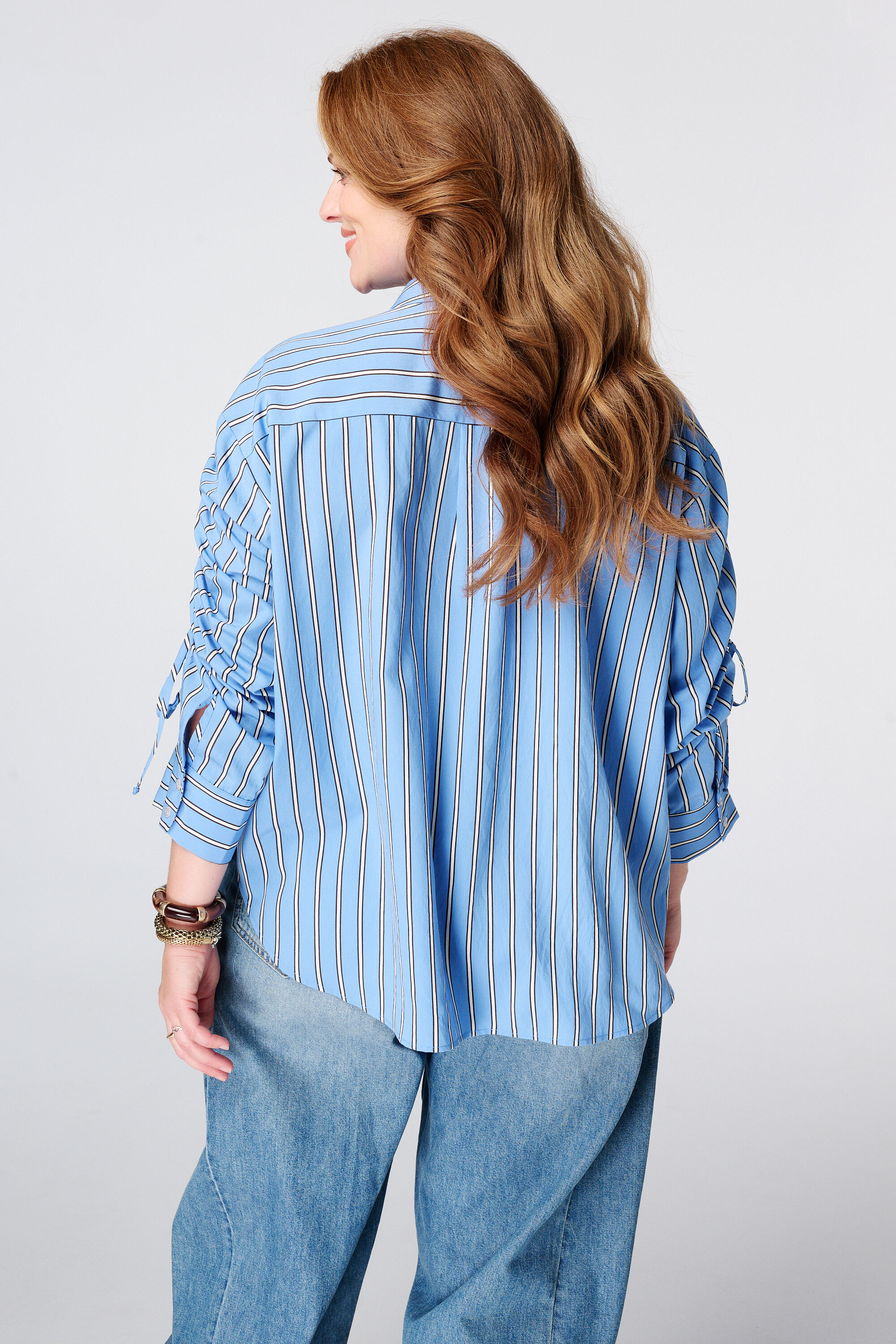 Gestreifte Bluse mit Tunnelzug image number 1