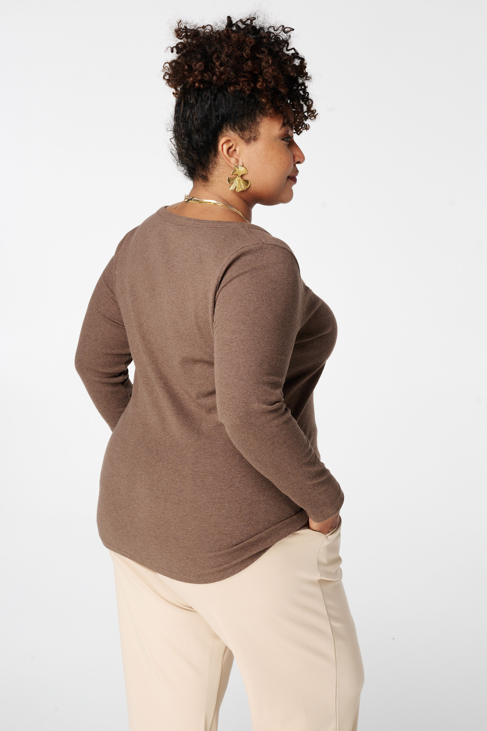 Geripptes Langarmshirt image number 3