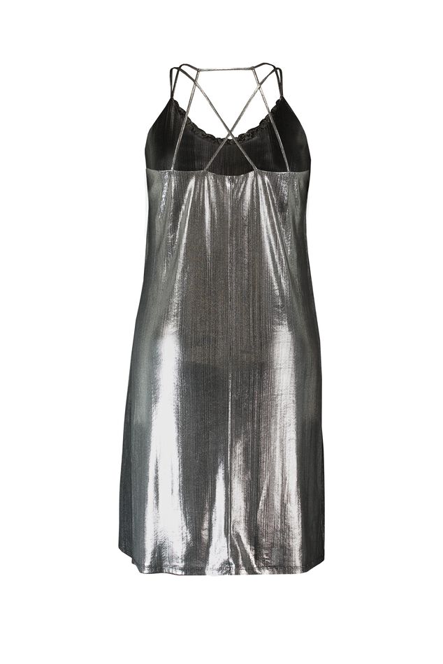 Ärmelloses Kleid in Metallic-Optik image number 3