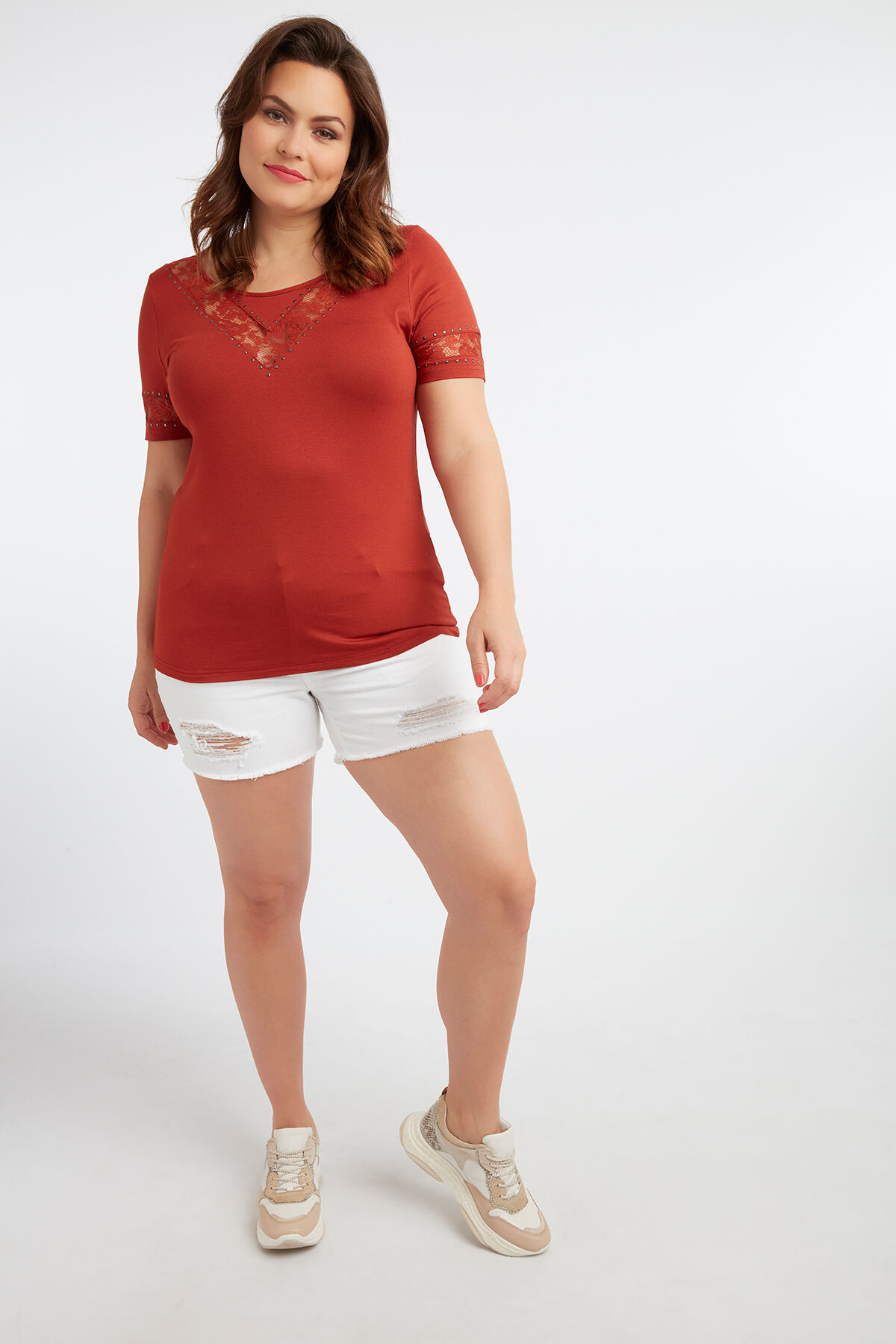 T-Shirt mit Spitze image number 3