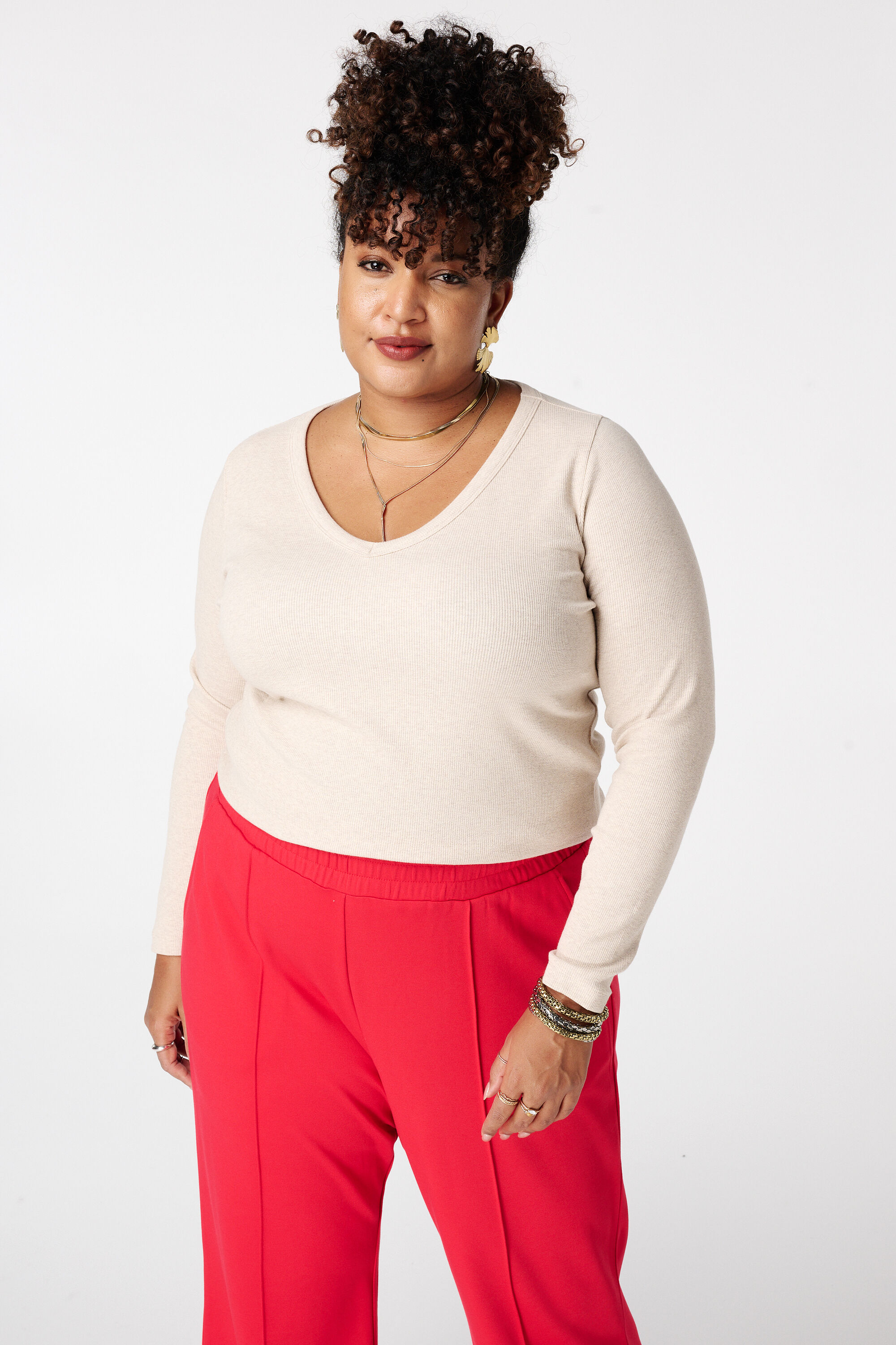 Geripptes Langarmshirt