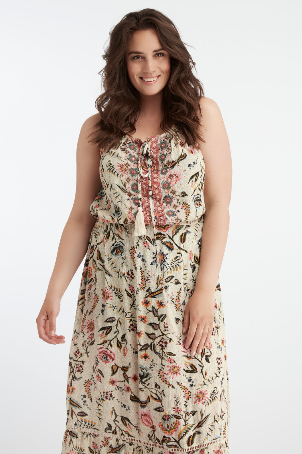 Langes Bohemien-Kleid mit Print image number 5