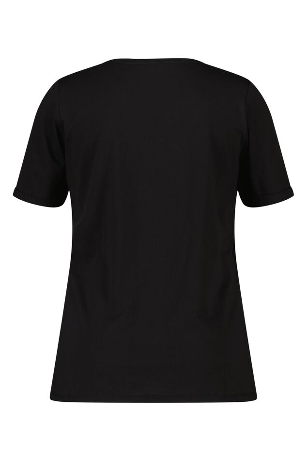 T-Shirt mit Print und Perlen  image number 2
