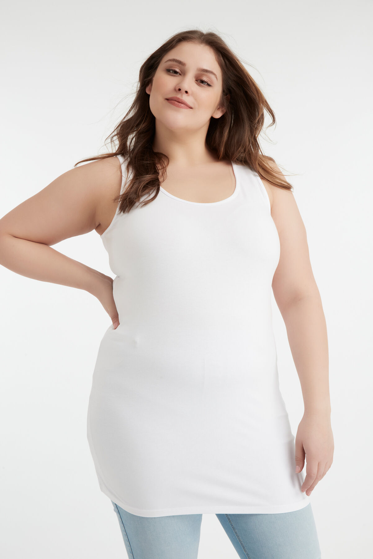 Langes Cami-Top aus Baumwolle image number 3