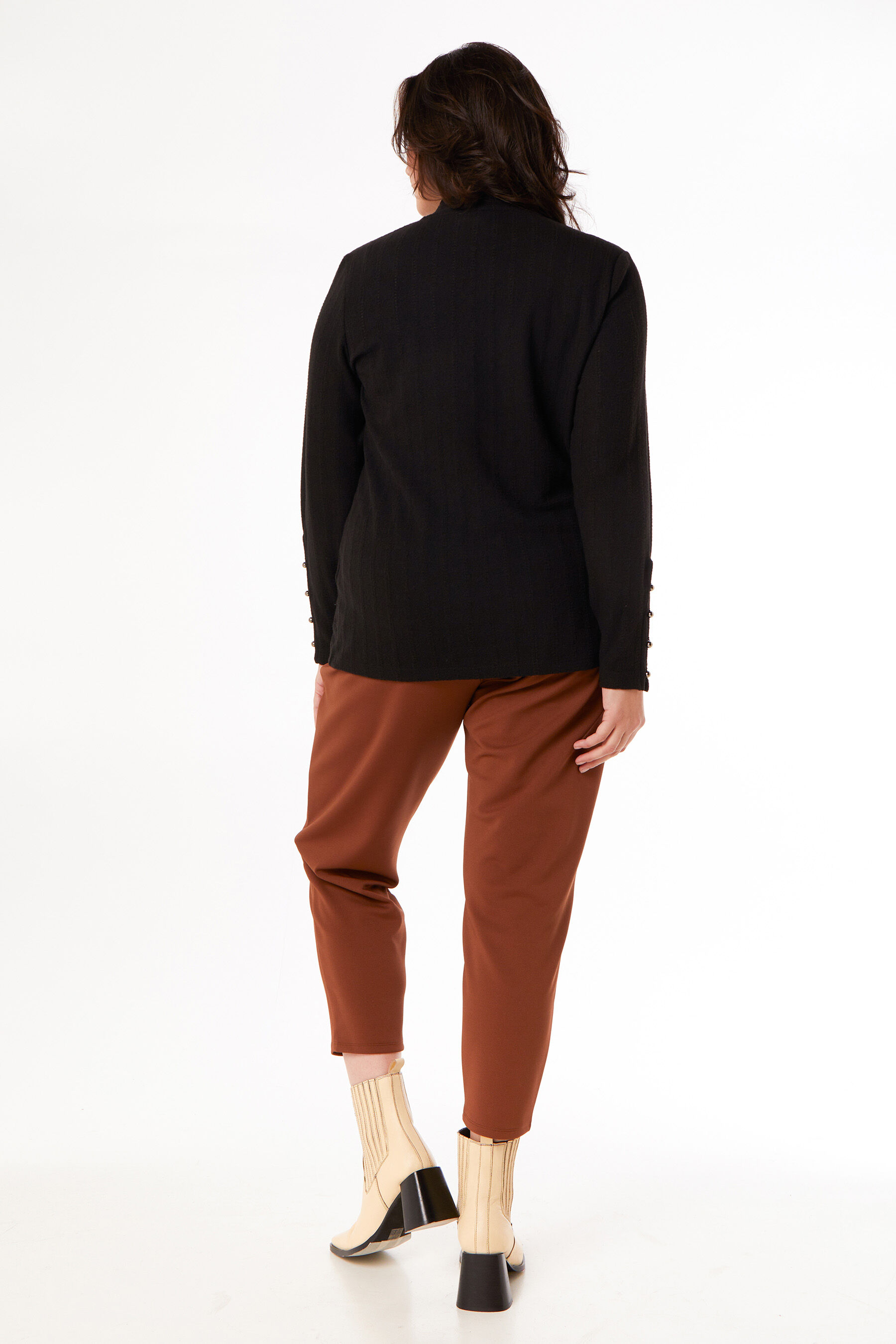 Ripp-Top mit hohem Halsausschnitt image number 4