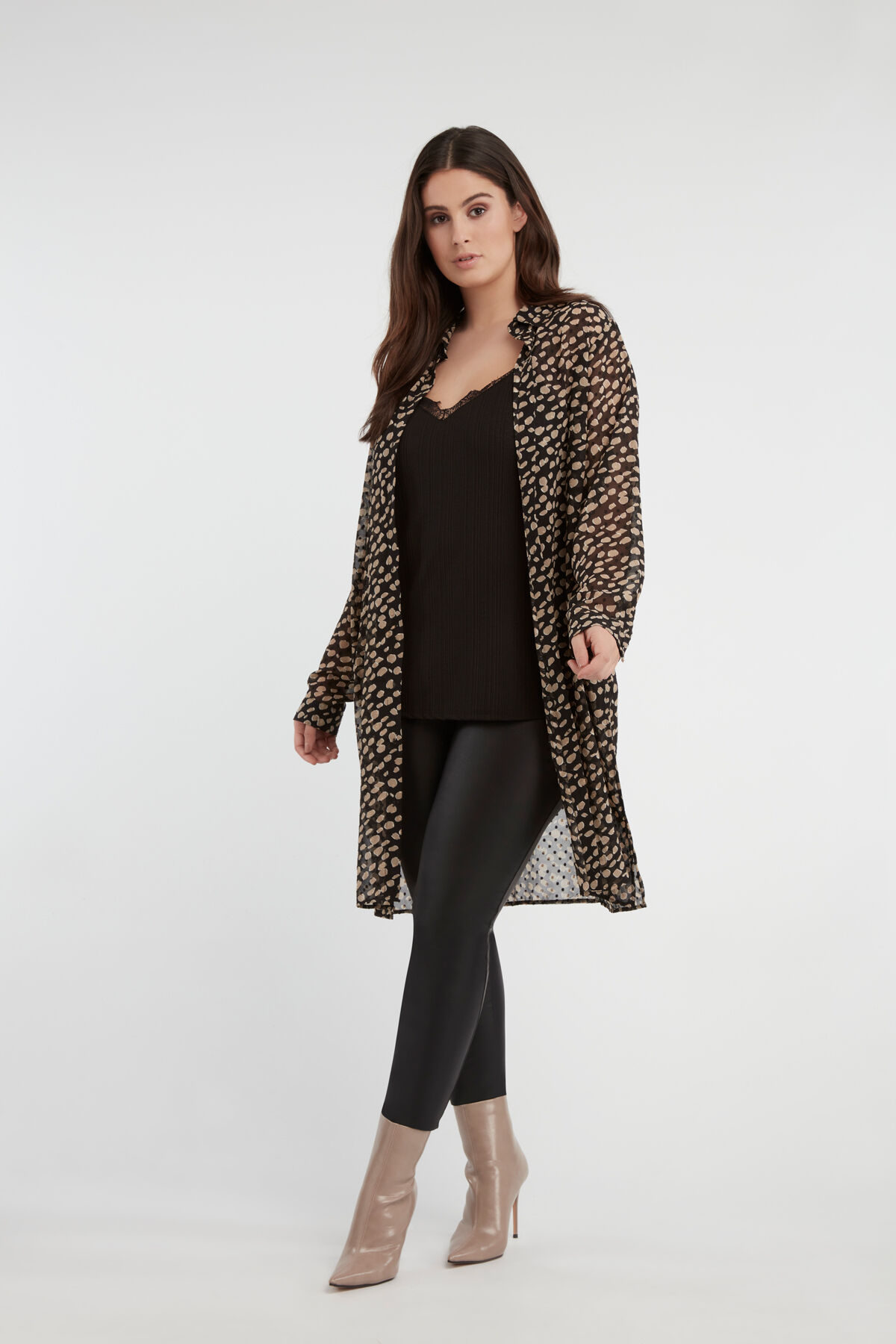 Lange Bluse mit Print image number 3