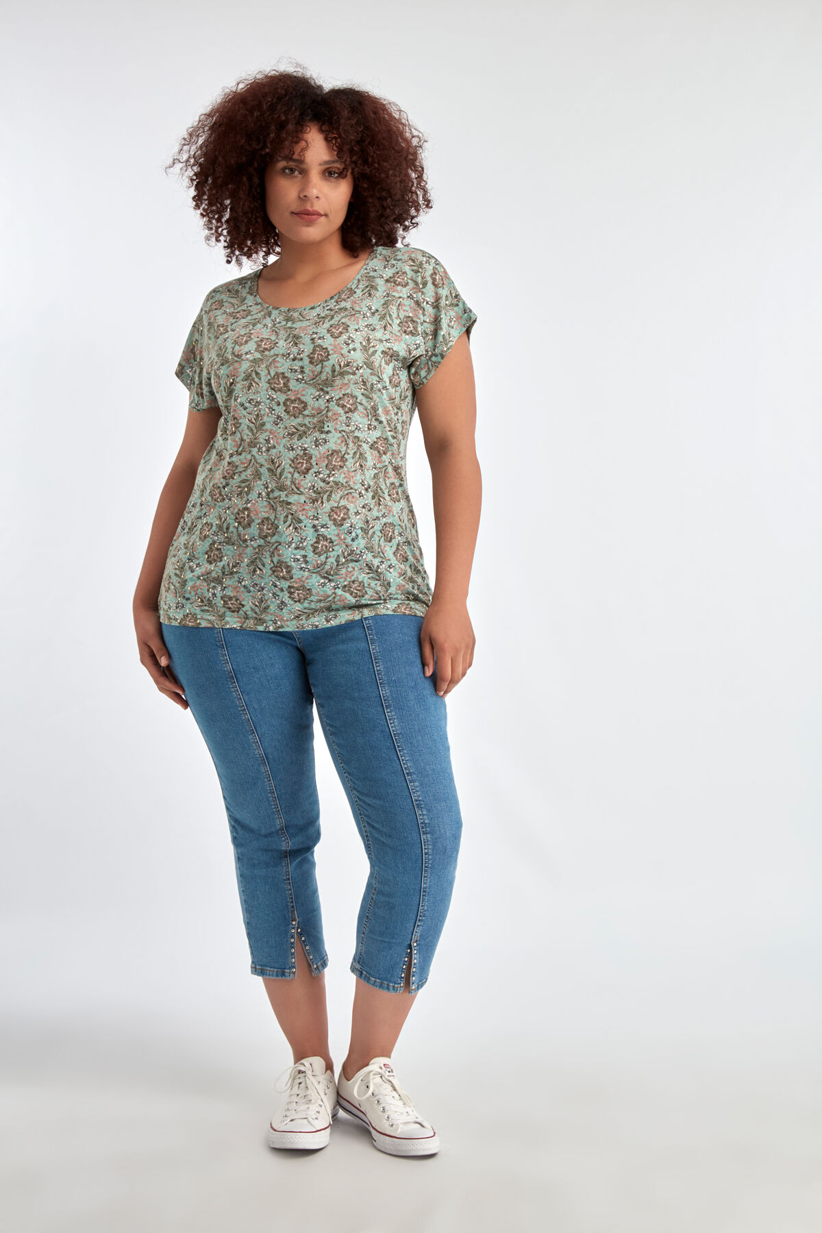 7/8 Skinny-Jeans mit Ziernieten und Schlitz image number 6