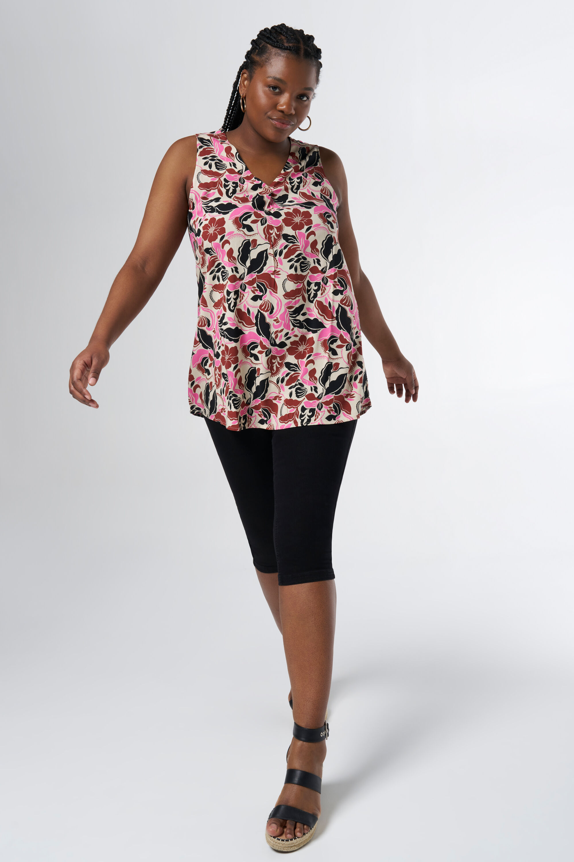 &Auml;rmellose Bluse mit Druck image number 6