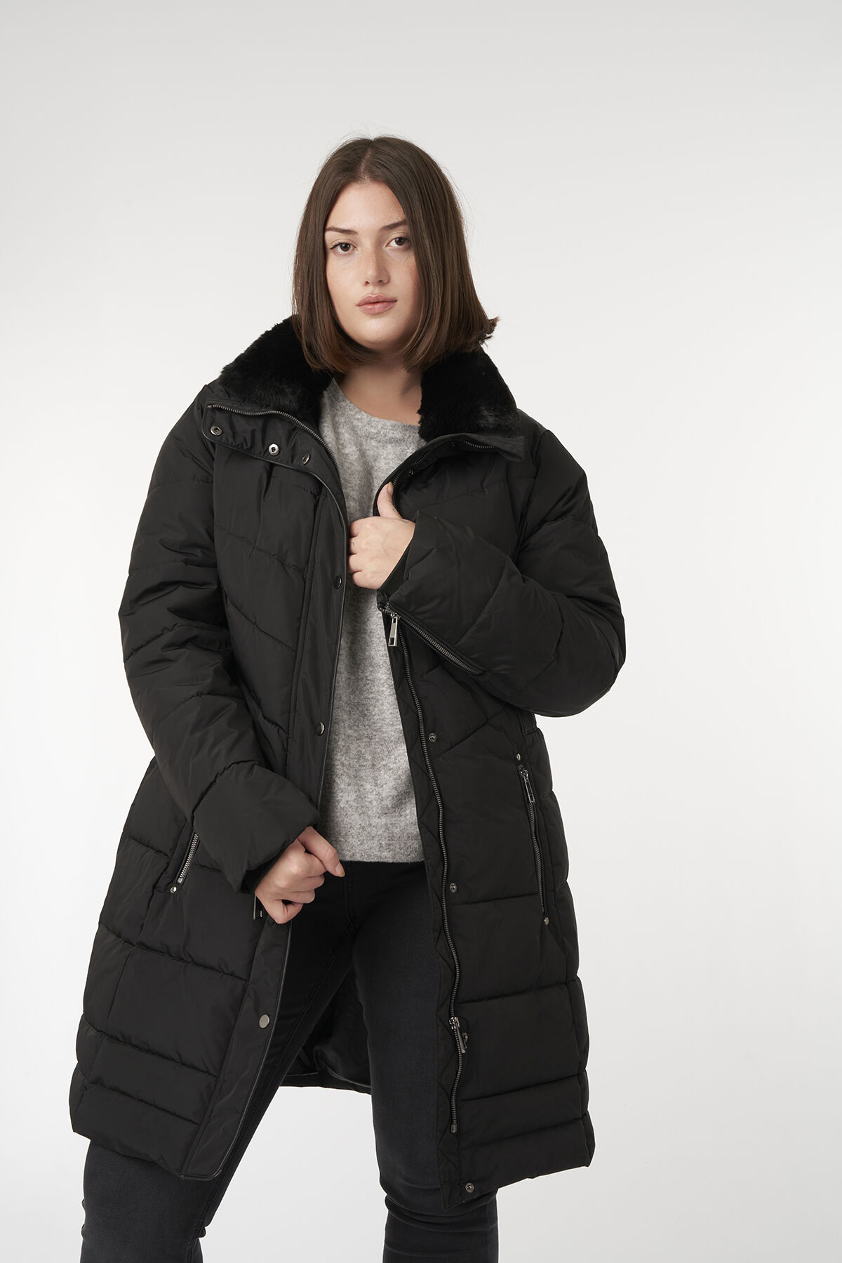 Lange Gef&uuml;tterte Jacke image number 4