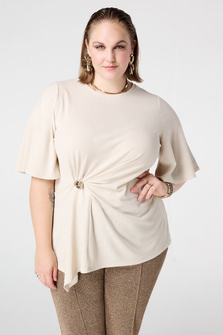 Drapiertes Oberteil mit goldener Schnalle Drapiertes Oberteil mit goldener Schnalle