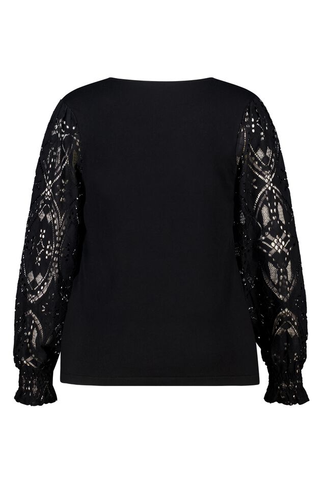 Top mit Spitzenärmeln image number 2