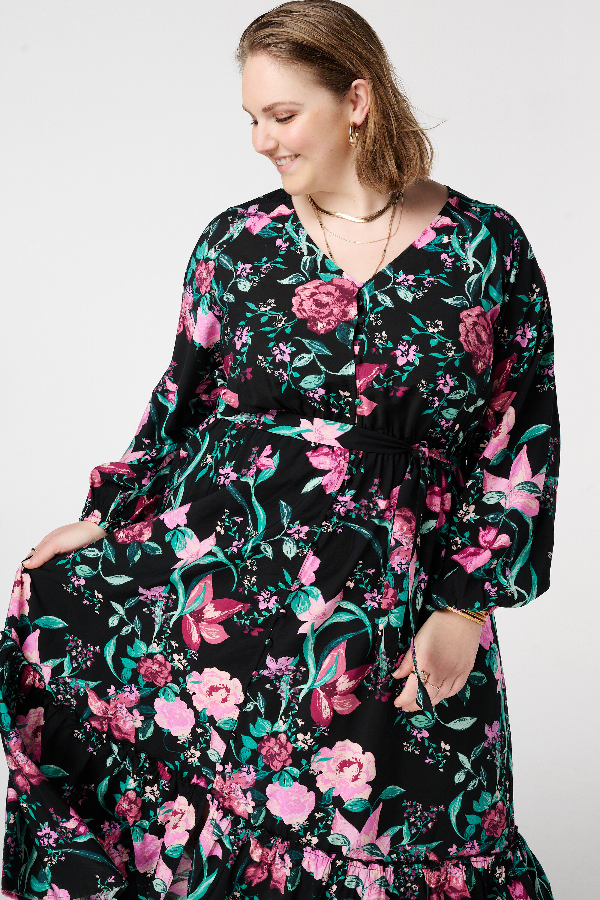 Midi Kleid mit G&uuml;rtel image number 4