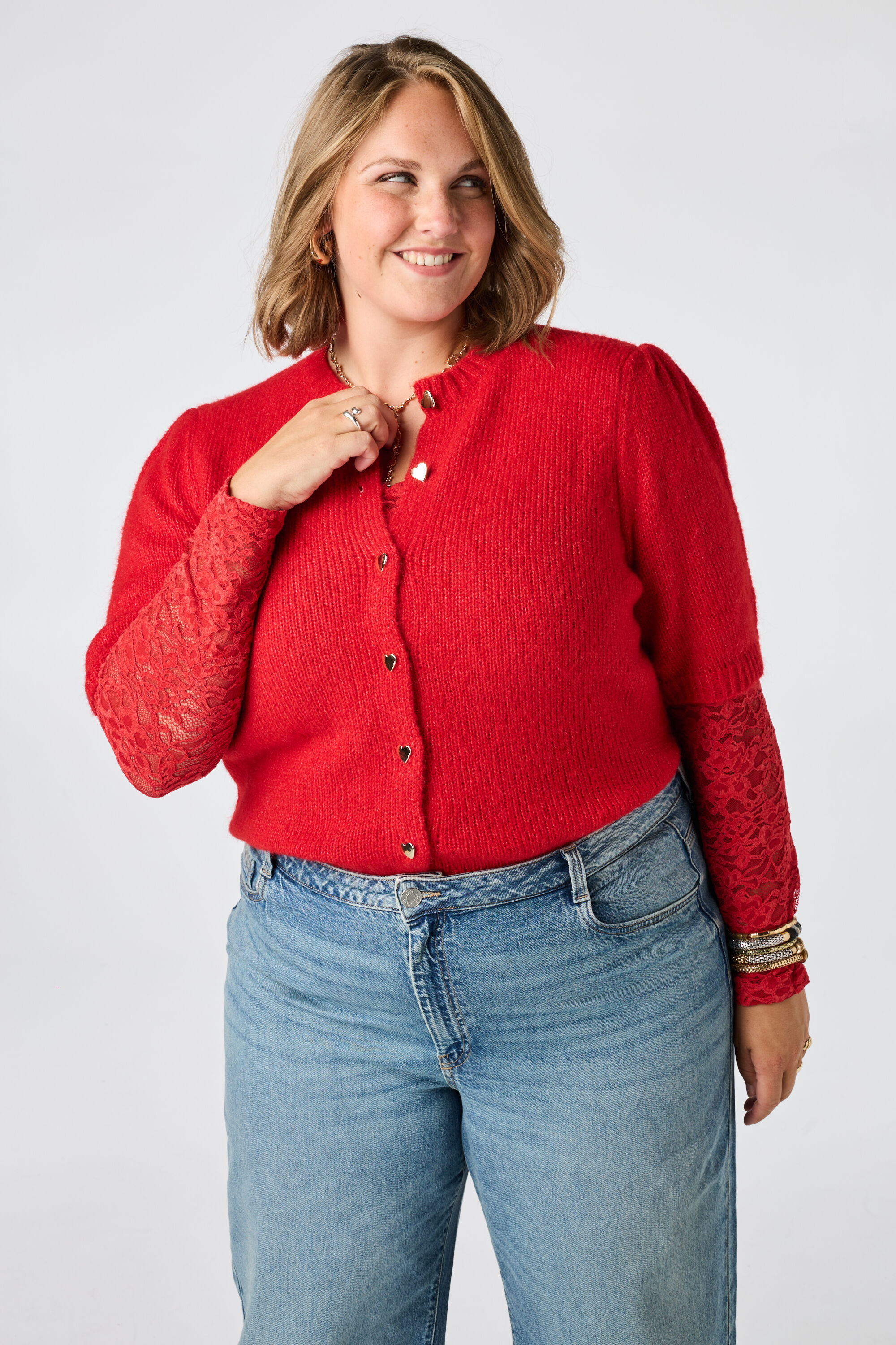 Strickjacke mit kurzen &Auml;rmeln