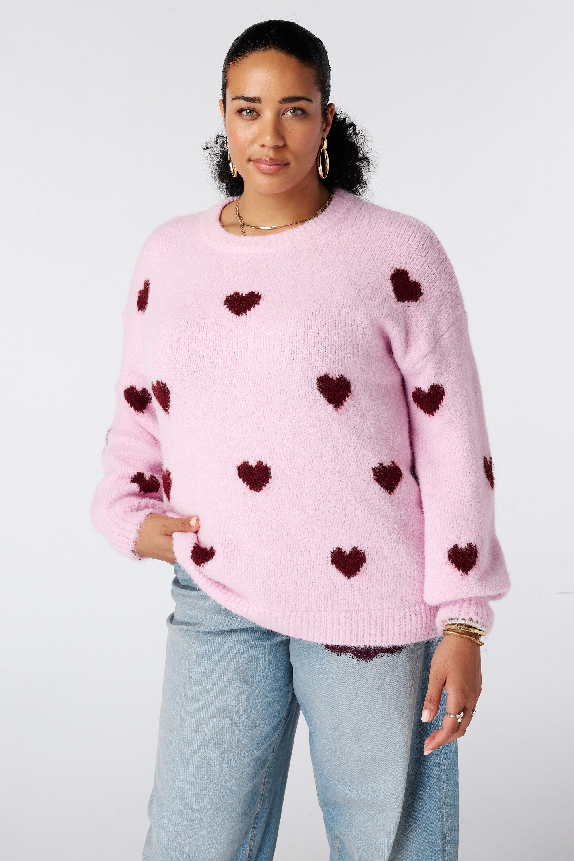 Pullover mit Herzchenmuster