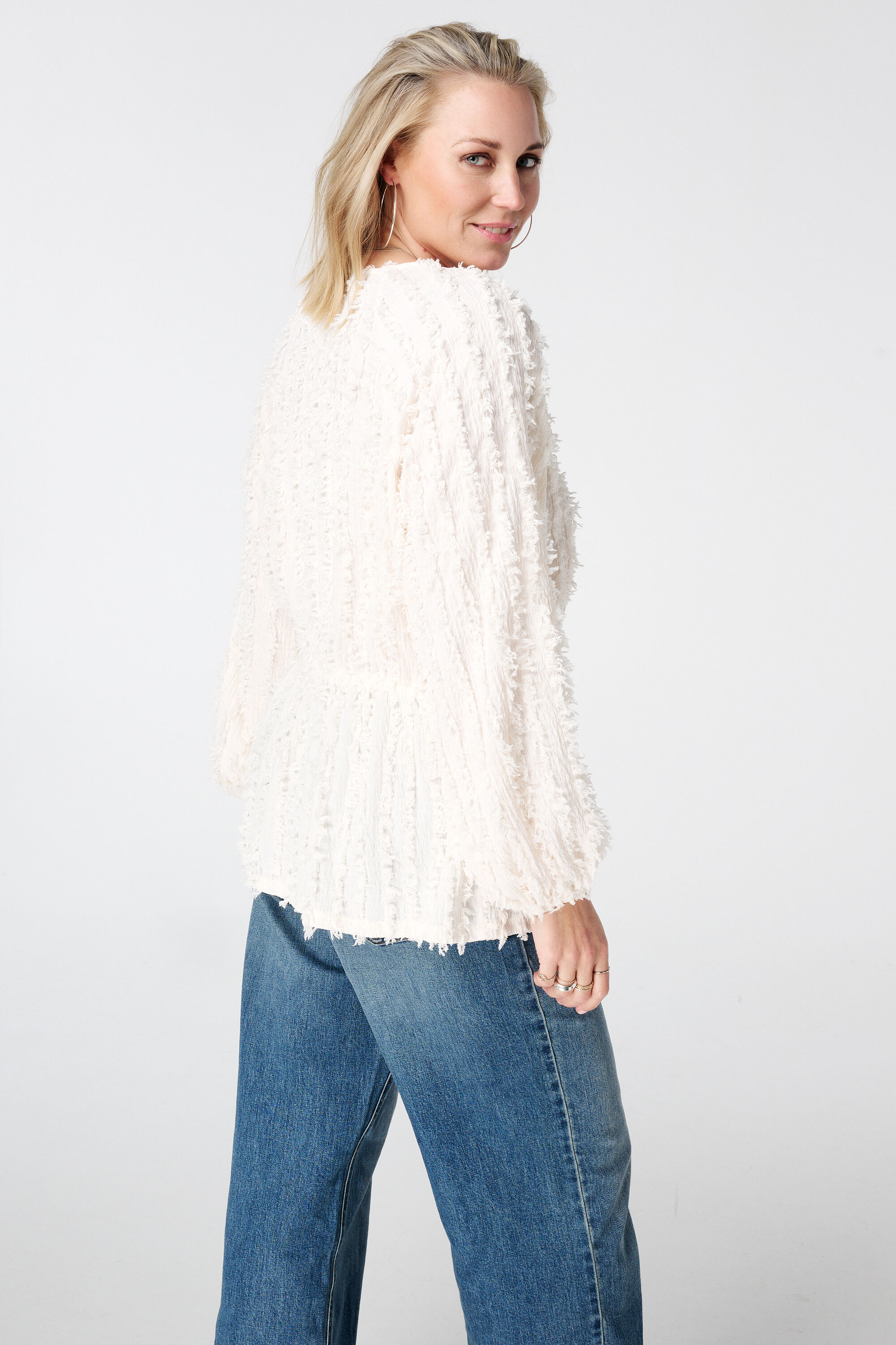 Flauschiges Jersey-Top mit Kordelzug image number 3