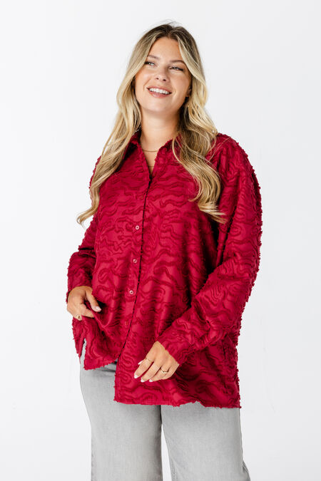Strukturgewebte Oversize-Bluse Strukturgewebte Oversize-Bluse