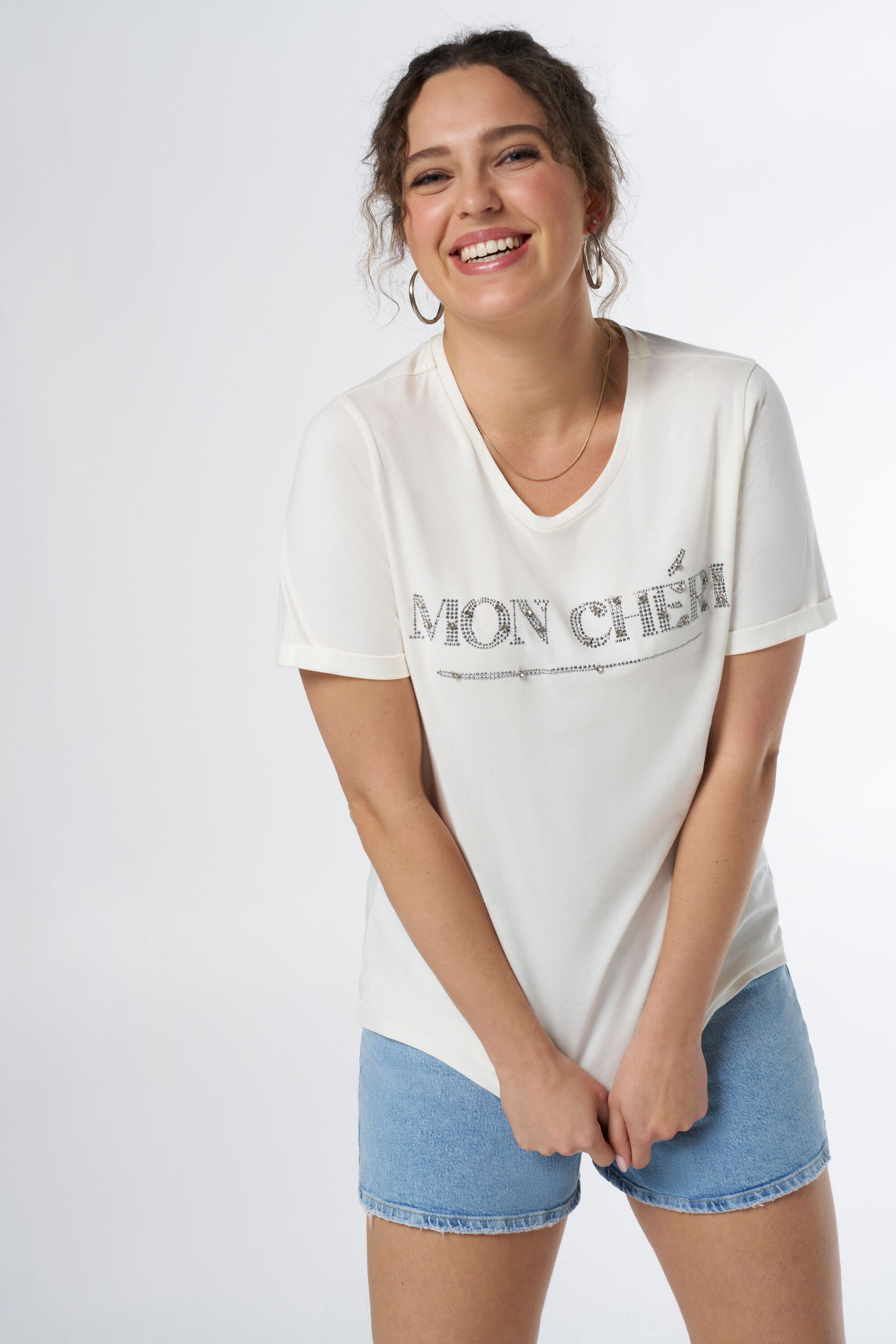 T-Shirt mit Strasssteinen  image number 5