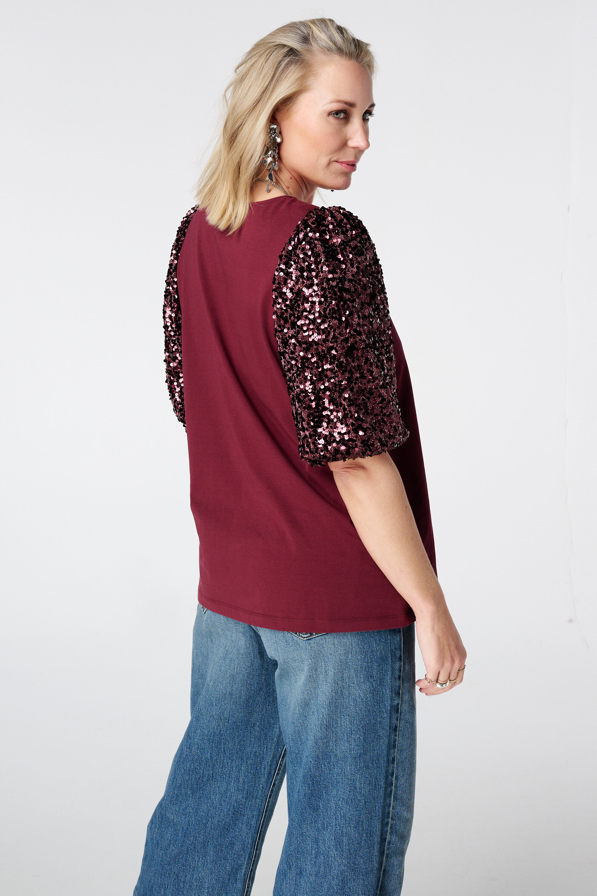 Top mit Pailletten und Puff&auml;rmeln image number 3