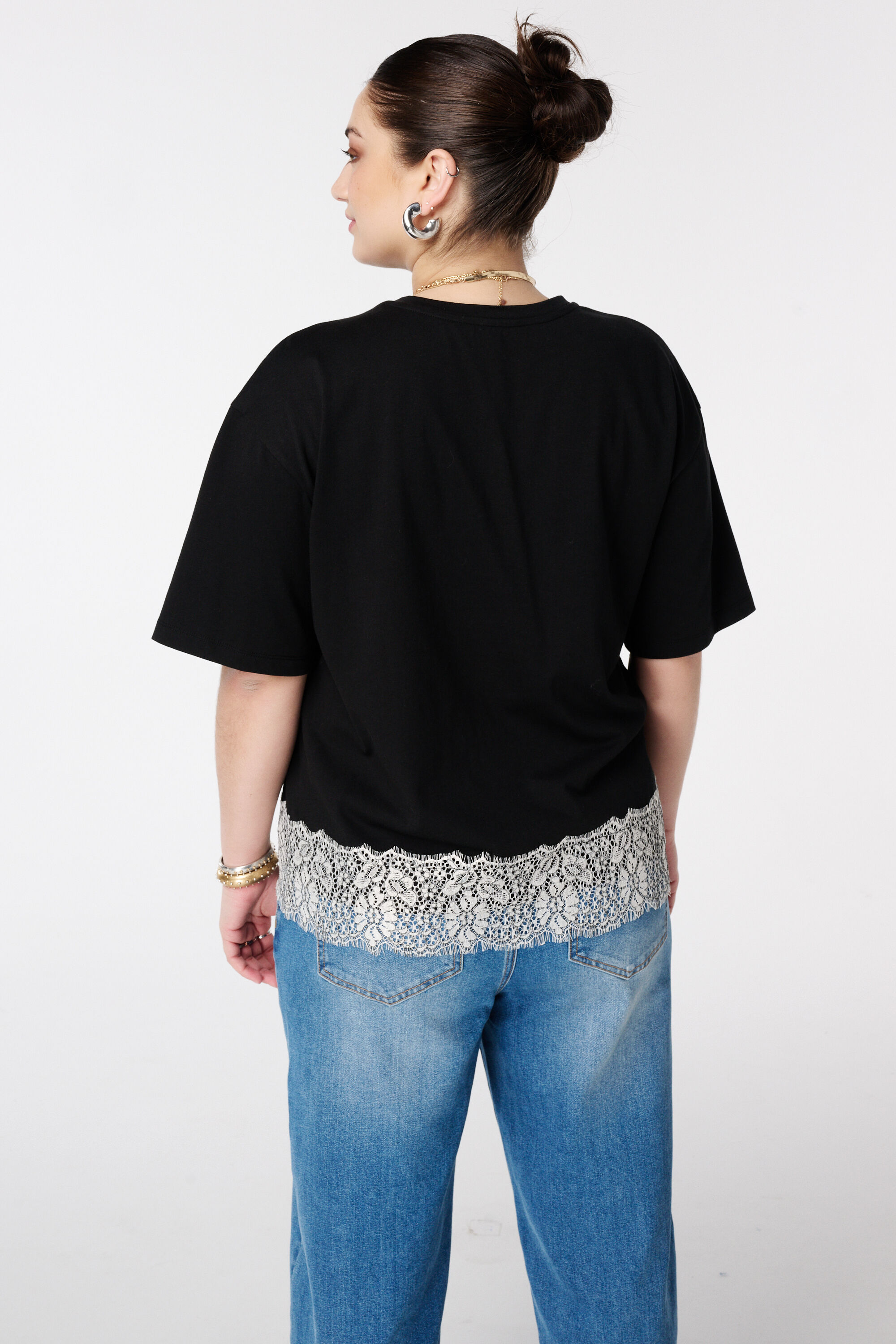 Oversize T-Shirt mit Spitze image number 3