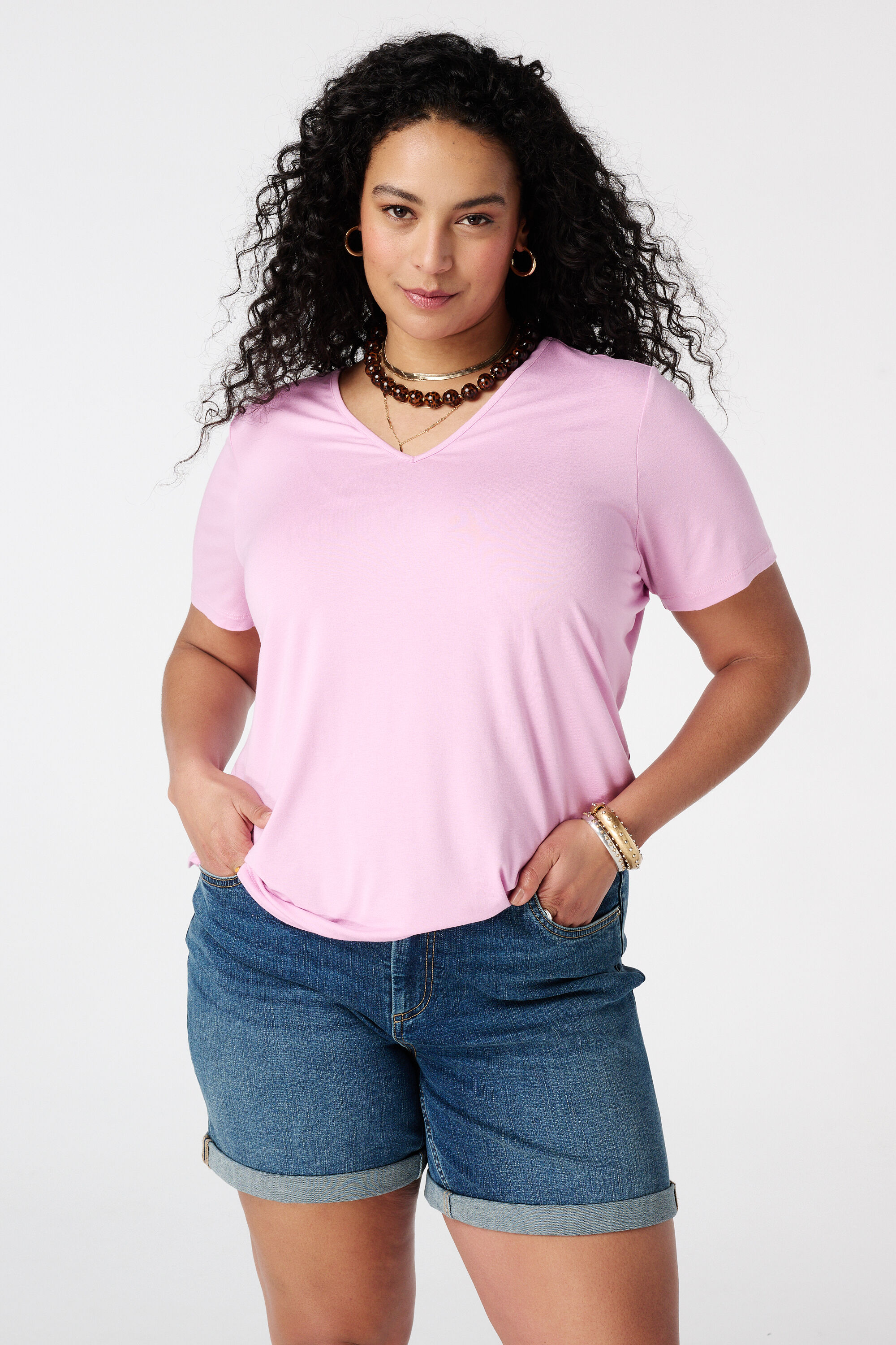 T-Shirt mit V-Ausschnitt