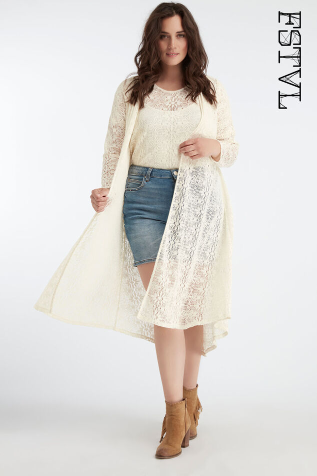 Langer Spitzen-Cardigan image number 0