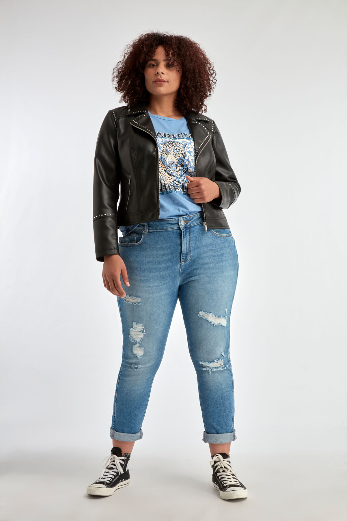 Kunstlederjacke mit Nieten image number 5