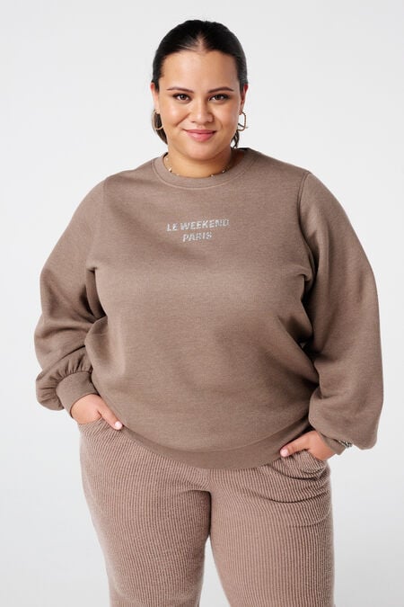 Sweatshirt mit Lurex und Glitzertext Sweatshirt mit Lurex und Glitzertext