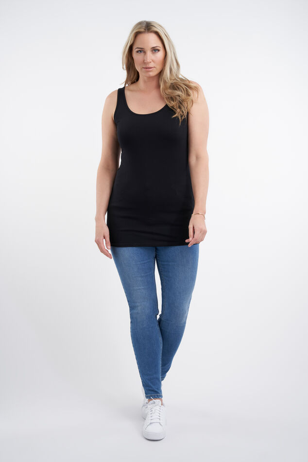 Langes Baumwoll-Singlet - Zweierpack image number 4