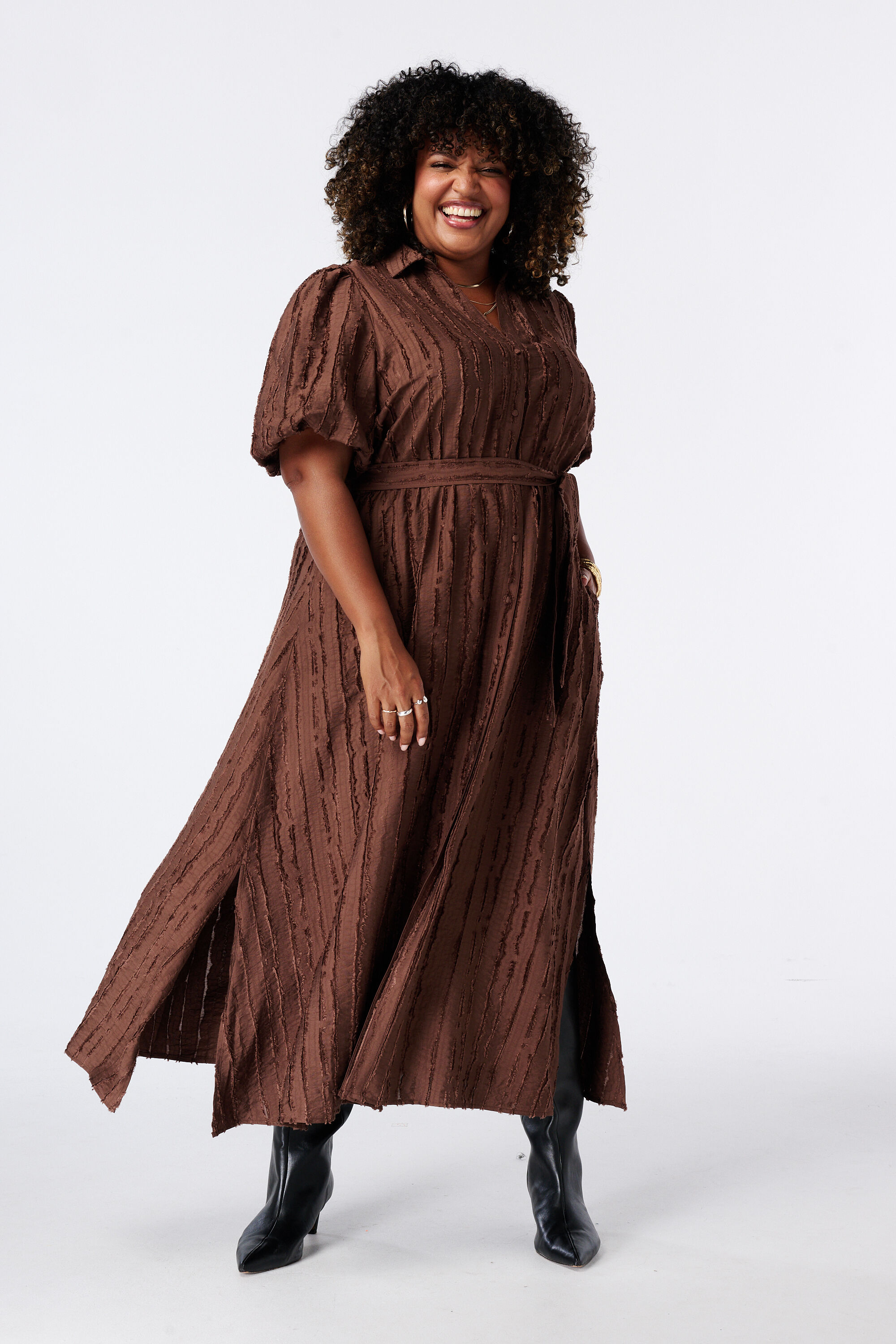 Midikleid mit Bindeg&uuml;rtel