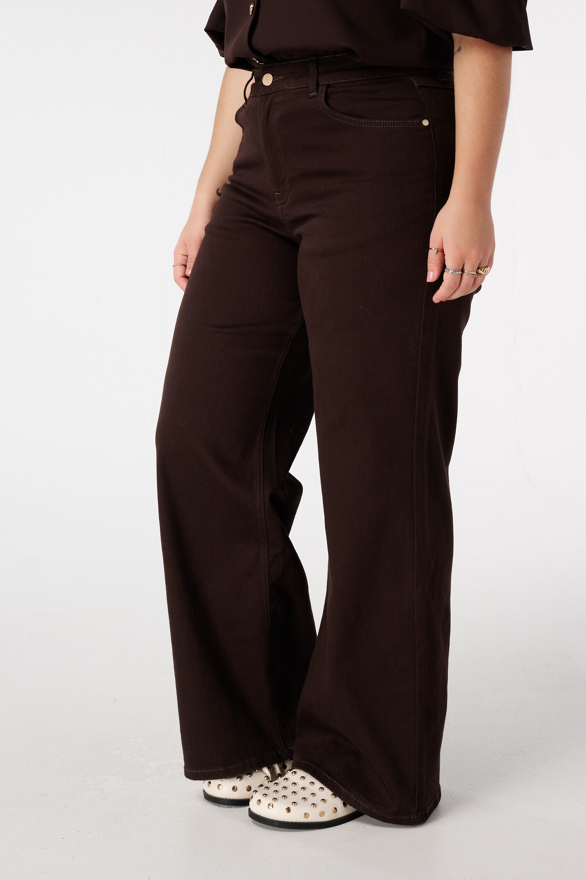 Jeans mit weitem Bein und hoher Taille image number 5