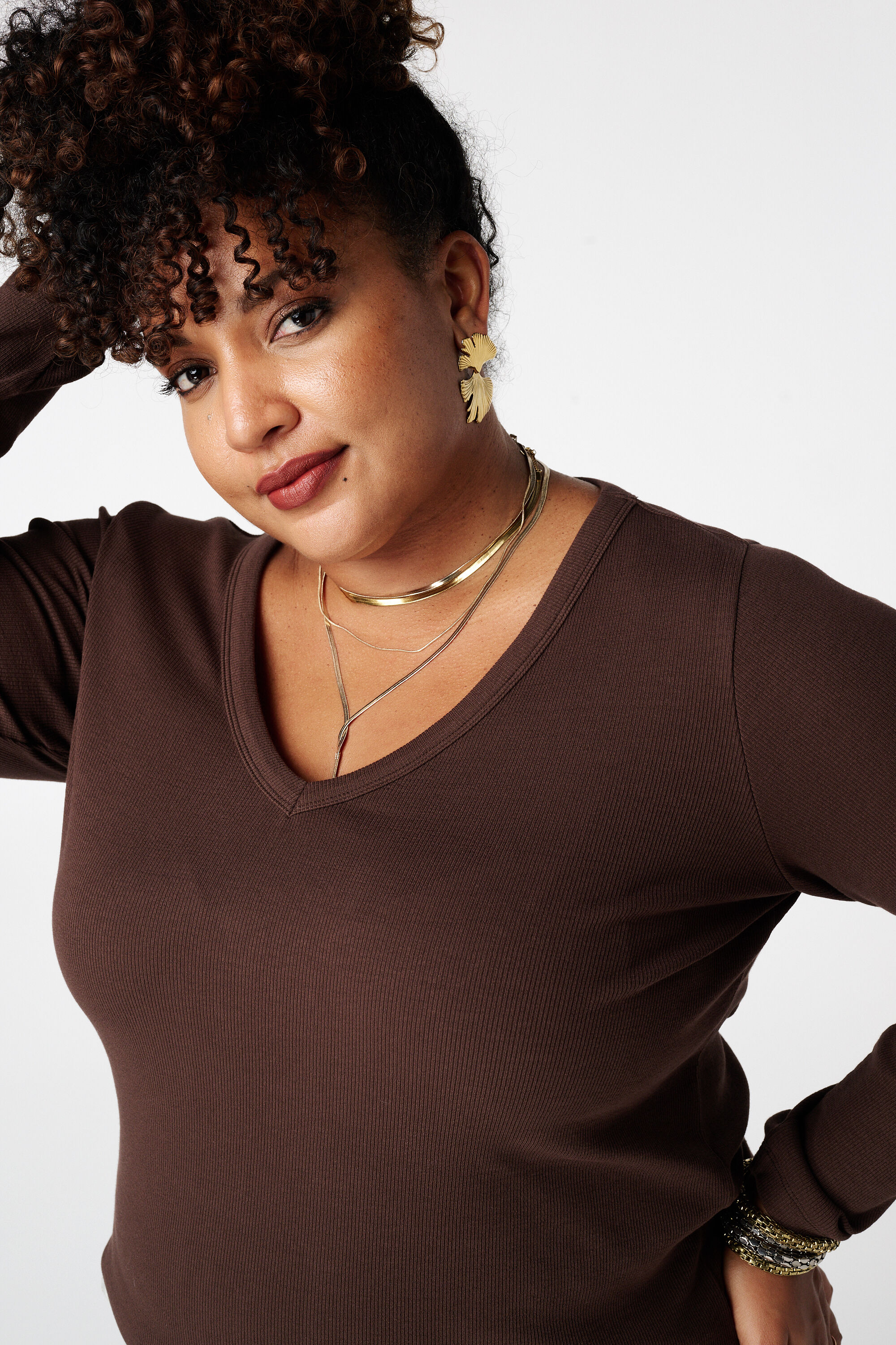 Geripptes Langarmshirt image number 4