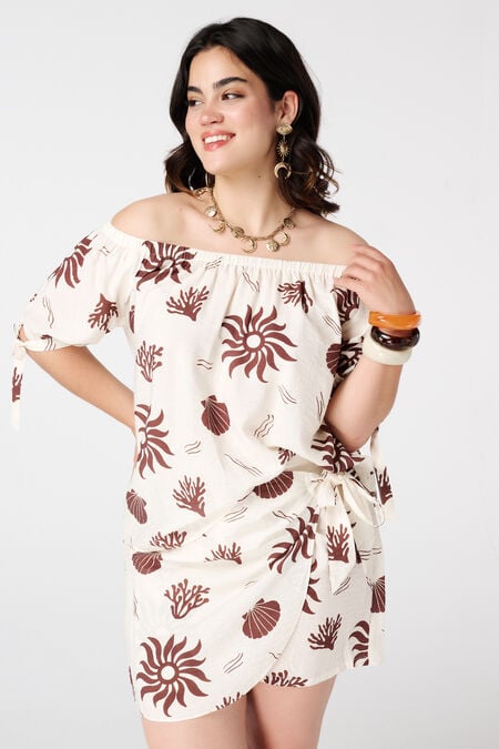 Off-Shoulder-Bluse mit Print Off-Shoulder-Bluse mit Print