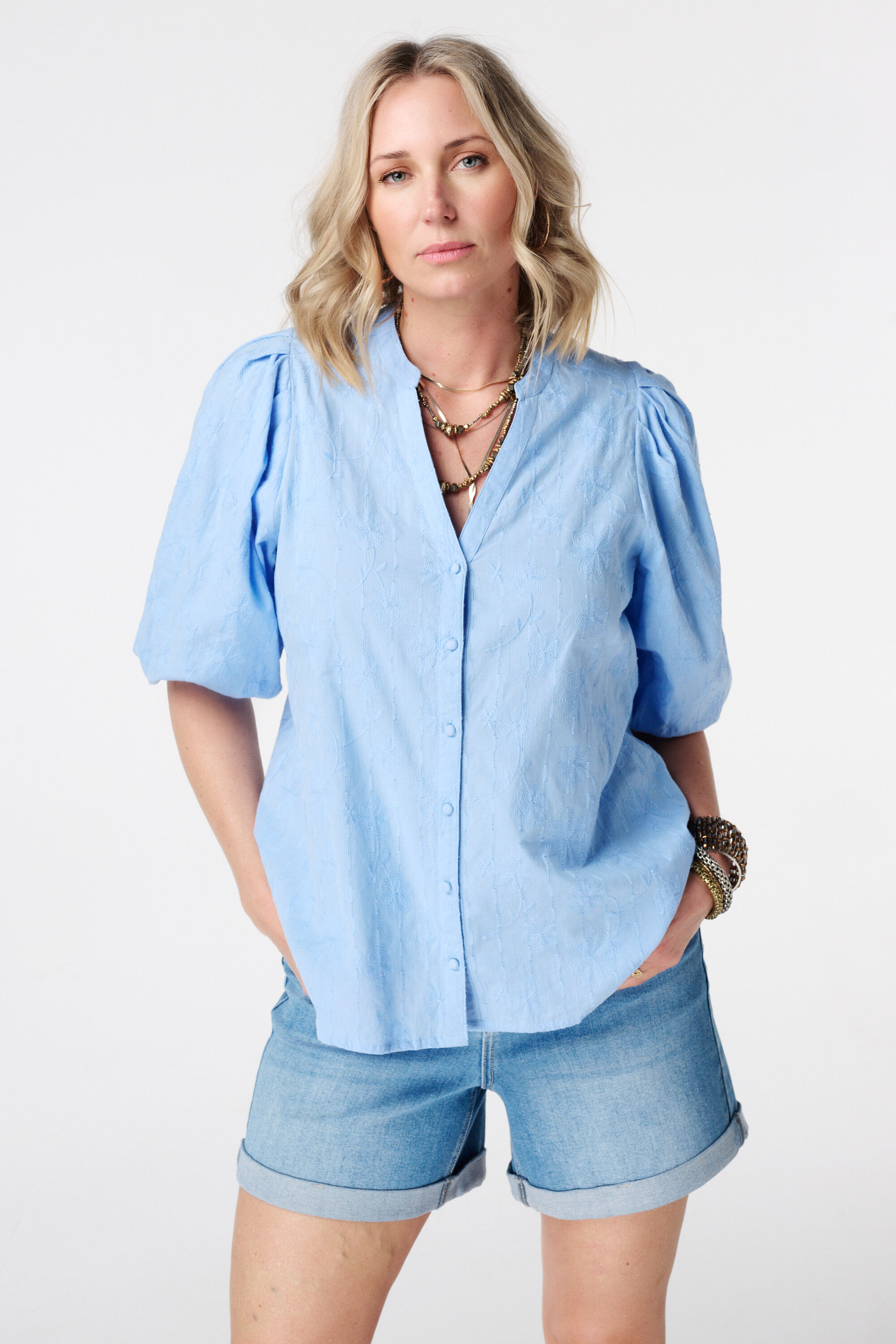 Bluse mit kurzen &Auml;rmeln