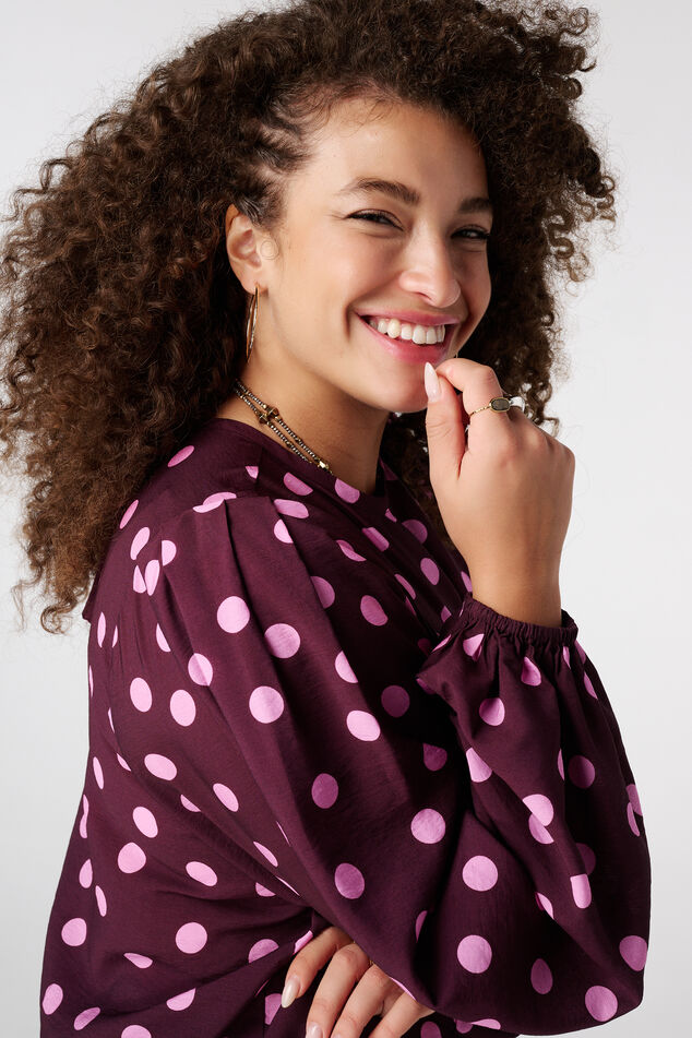 Bluse mit Polka-Dot-Muster image number 4