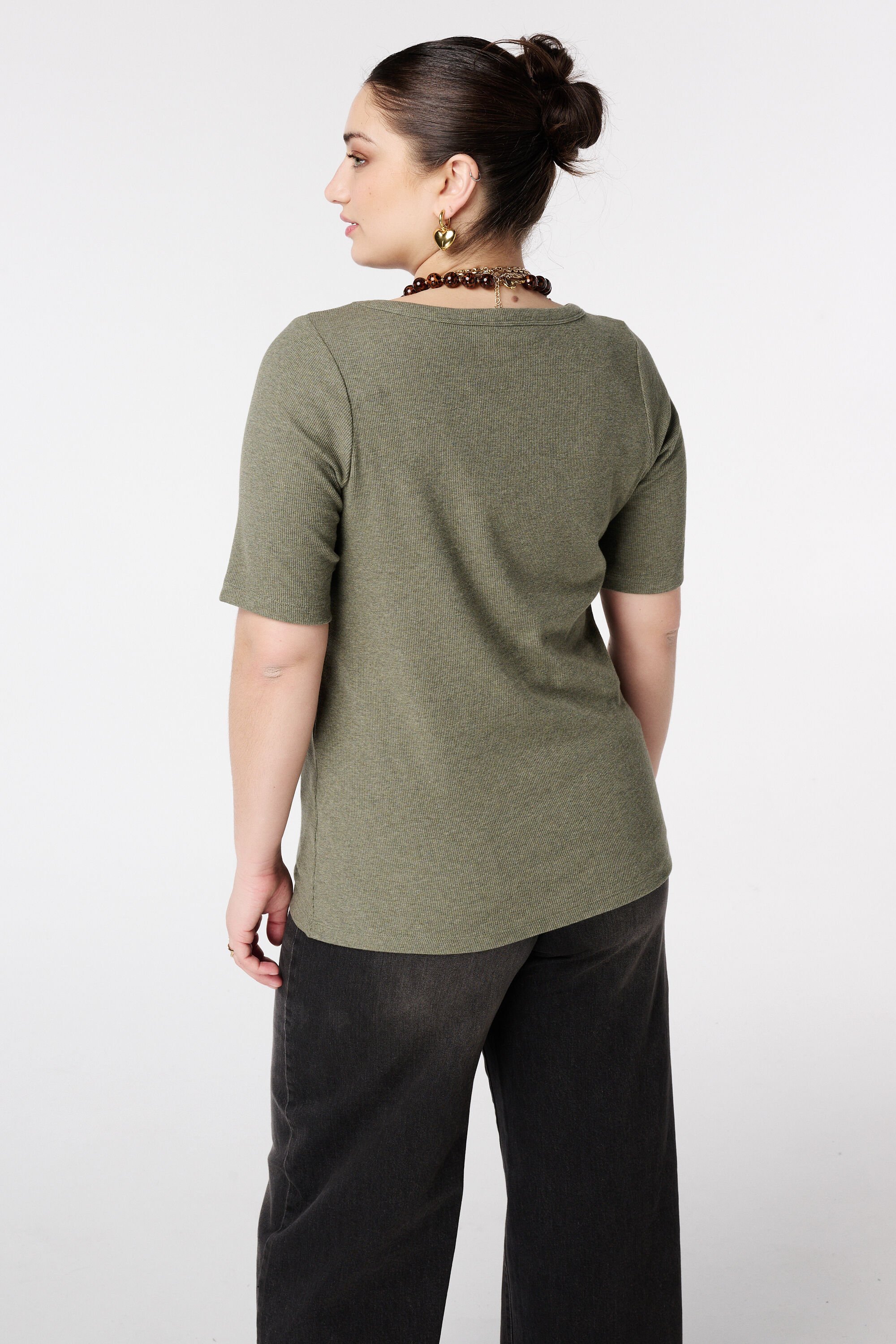 Ripp-Top mit V-Ausschnitt image number 3