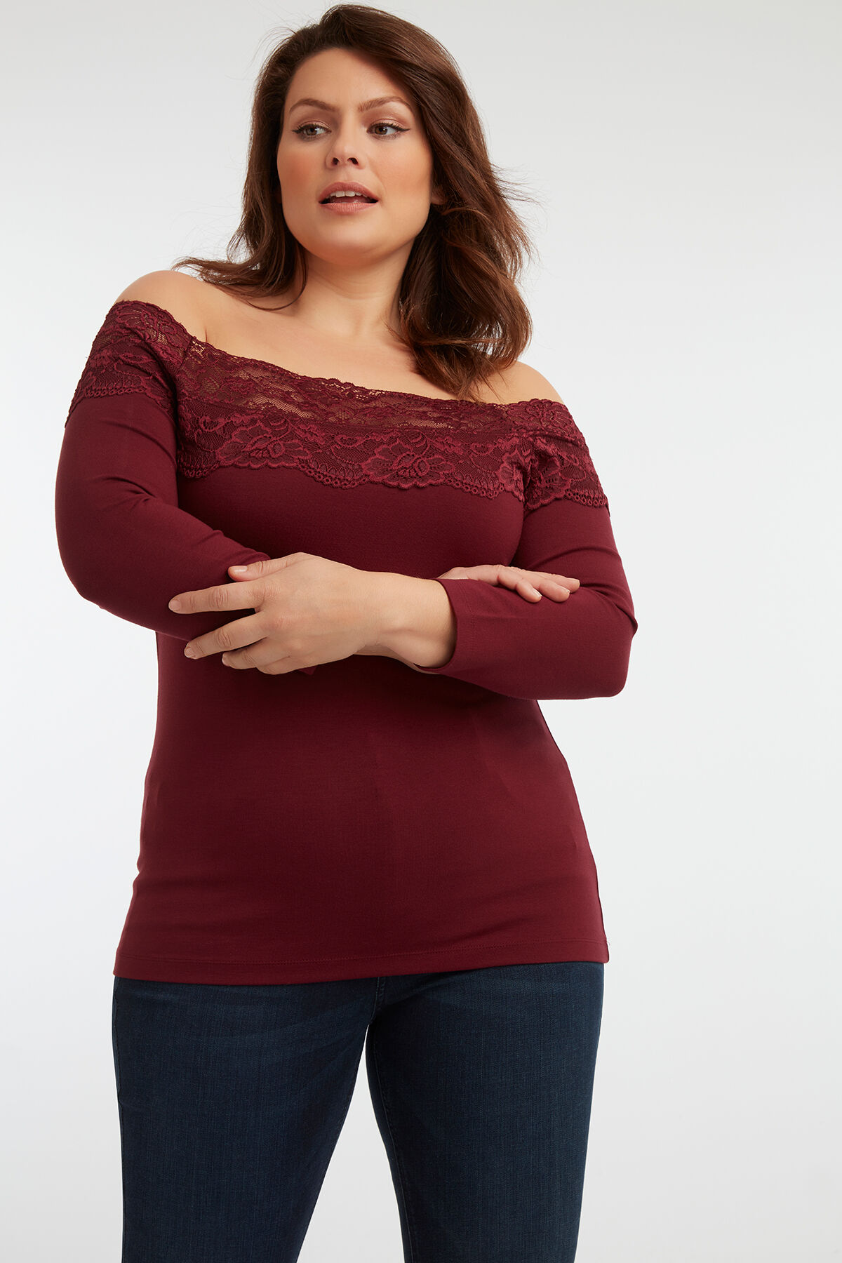 Top mit Spitzen-Borte image number 3