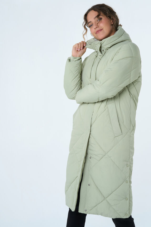 Lange Steppjacke mit Kapuze  image number 0