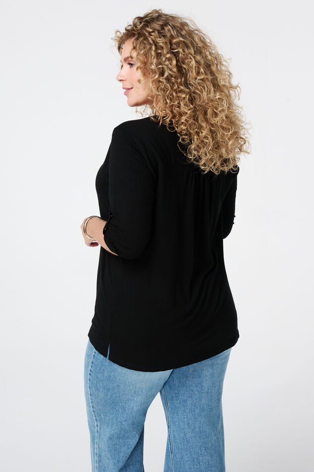 V-Ausschnitt-Top mit Knöpfen image number 3