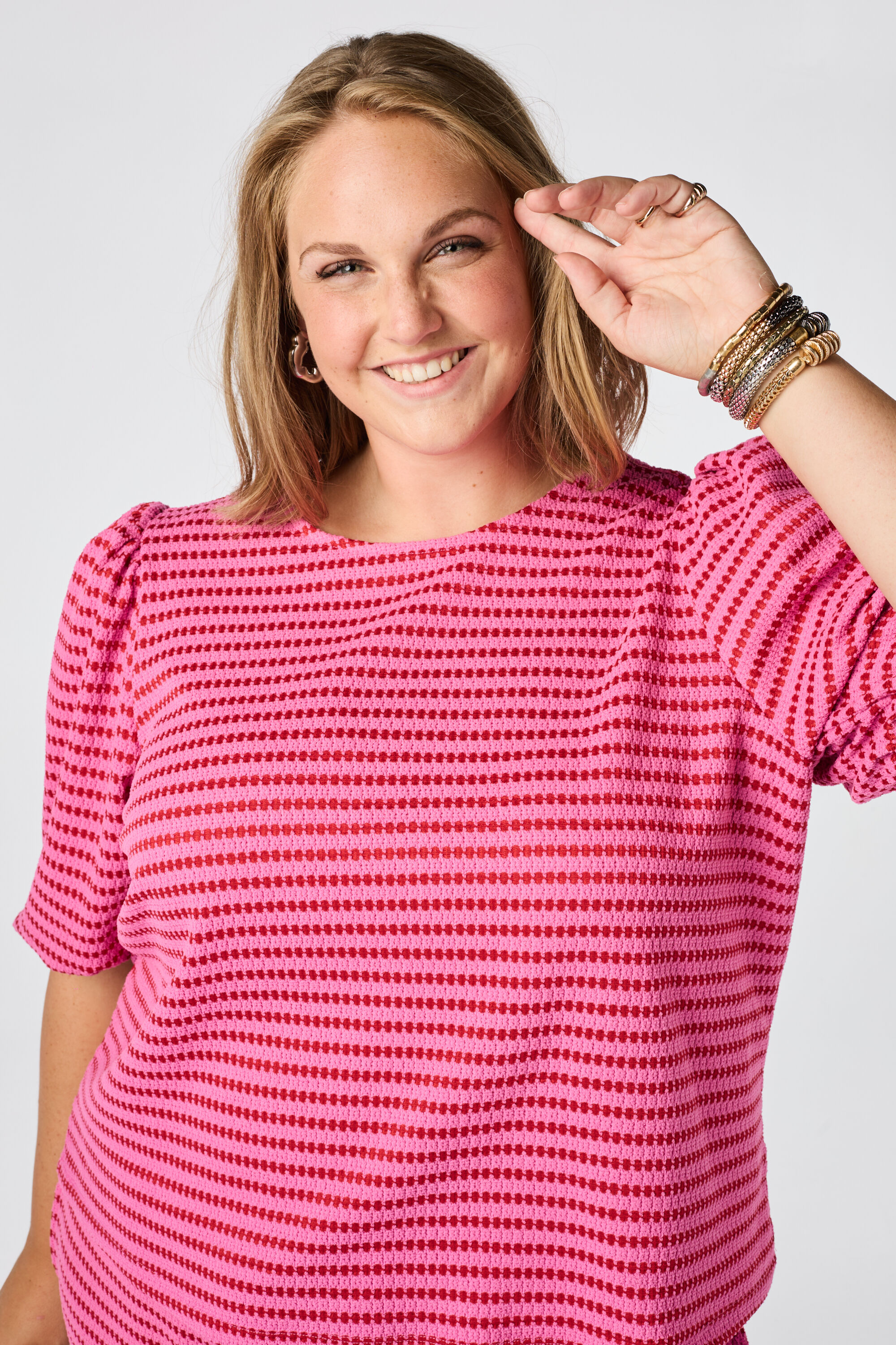 Gestreiftes Shirt mit Puff&auml;rmeln image number 4